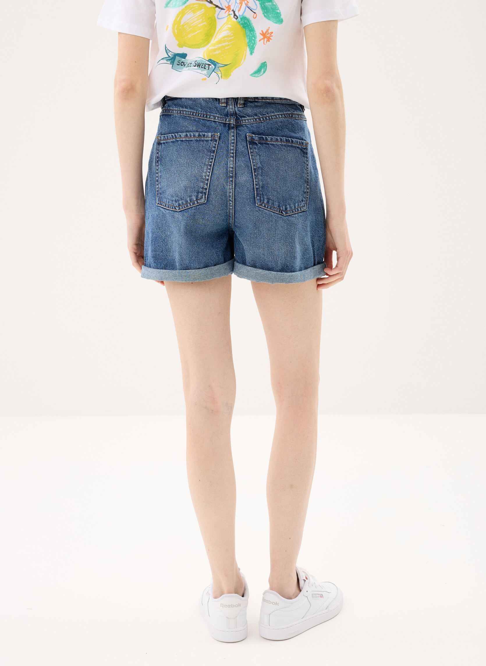 Shorts SHORT-MOM2 denim dames blauw MADE BY Shorts SHORT-MOM2 denim dames blauw DENIM STONE