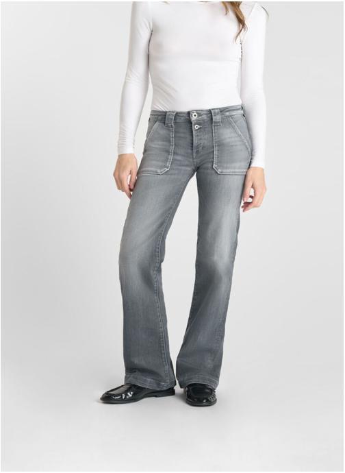 Le temps des cerises Jeans droit Jeans flare Grey femme gris