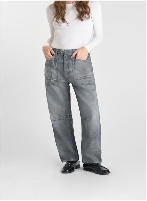 Le temps des cerises Jeans droit Jeans loose Grey femme gris