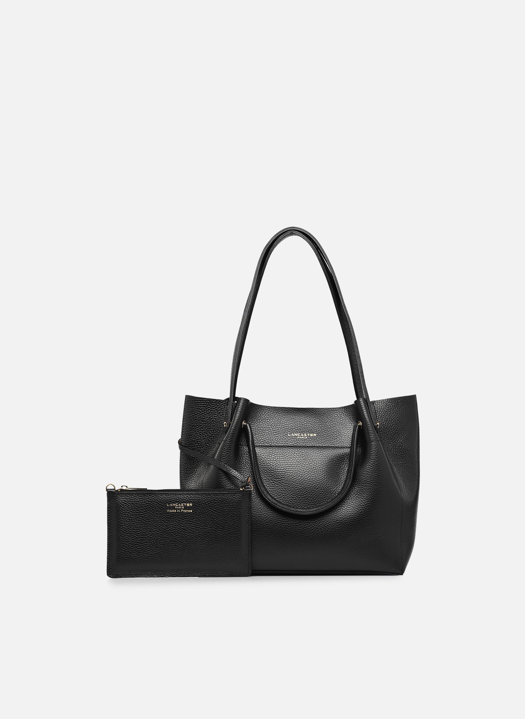 Sacs à main Sac cabas épaule Zippée Foulonné Double femme noir Lancaster Sacs à main Sac cabas épaule Zippée Foulonné Double femme noir NOIR - IN - NUDE