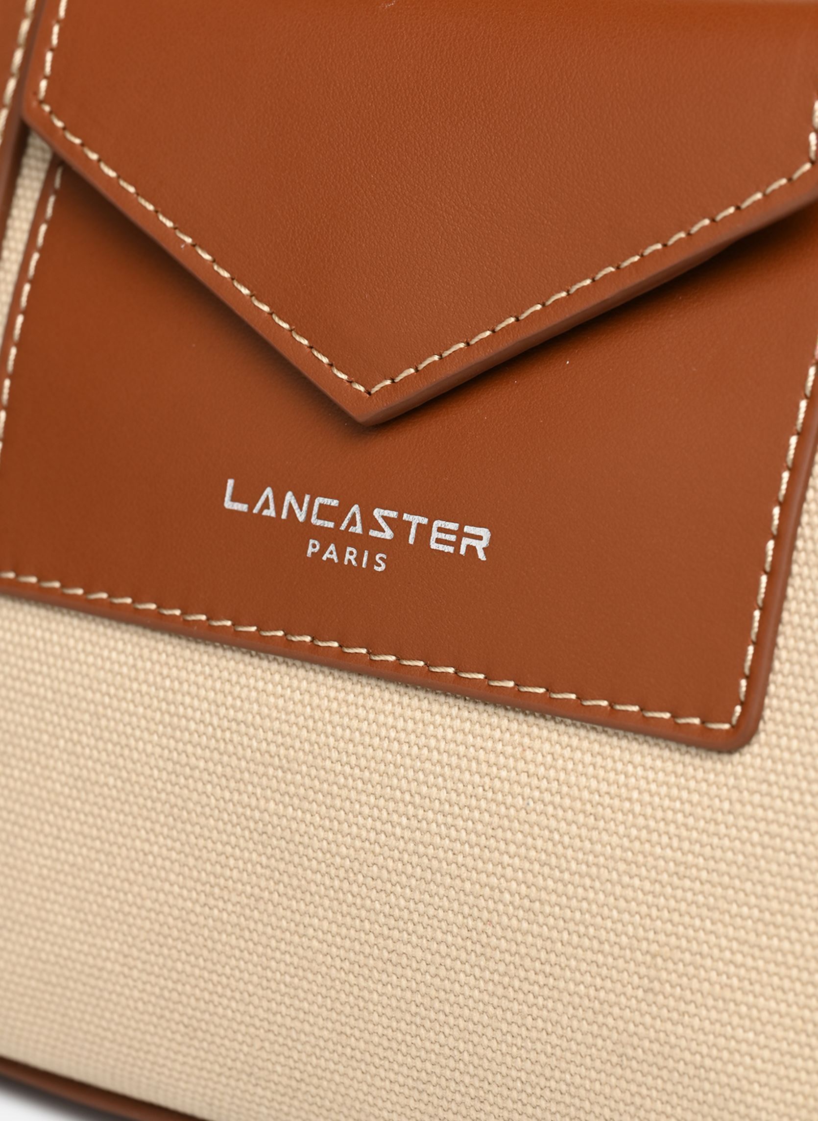 Handtassen Sac cabas main Zippé Mini Canvas KBA dames beige Lancaster Handtassen Sac cabas main Zippé Mini Canvas KBA dames beige BEIGE - COGNAC