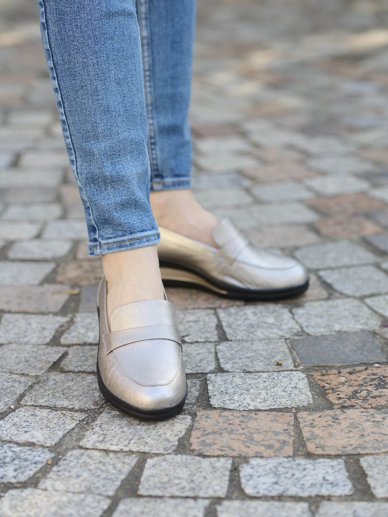 Mocassins MOCASSINS femme or et bronze Pediconfort Mocassins MOCASSINS femme or et bronze Or