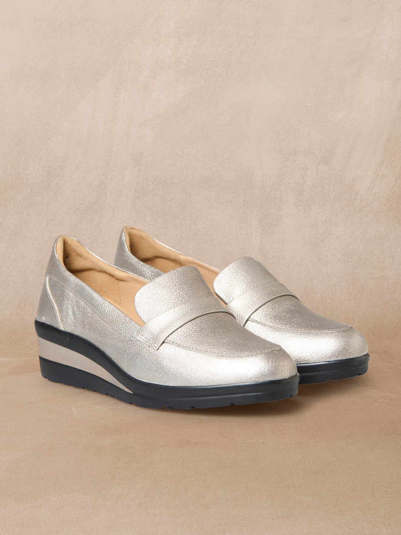 Mocassins MOCASSINS femme or et bronze Pediconfort Mocassins MOCASSINS femme or et bronze Or