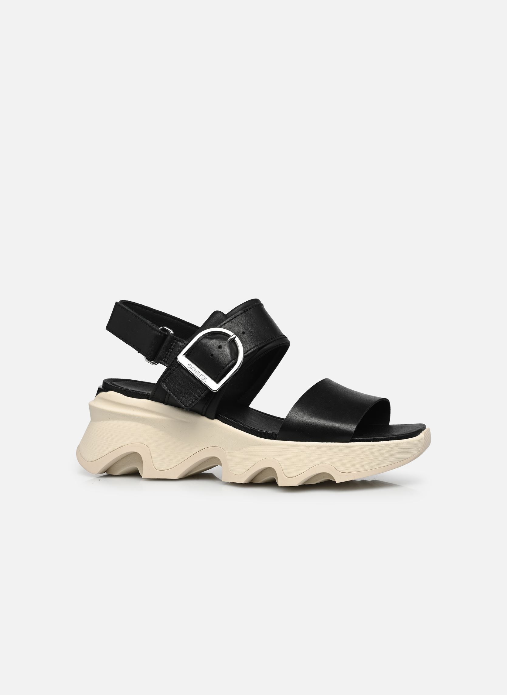 Sandales compensées et plateformes KINETIC IMPACT WEDGE femme noir Sorel Sandales compensées et plateformes KINETIC IMPACT WEDGE femme noir Black, Chalk