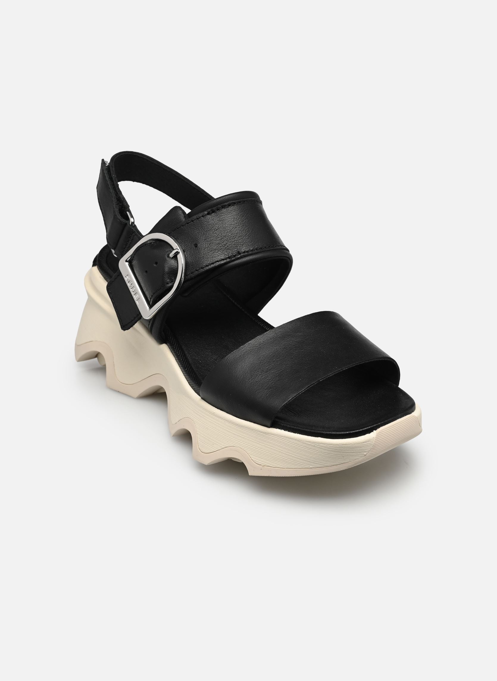 Sandales compensées et plateformes KINETIC IMPACT WEDGE femme noir Sorel Sandales compensées et plateformes KINETIC IMPACT WEDGE femme noir Black, Chalk
