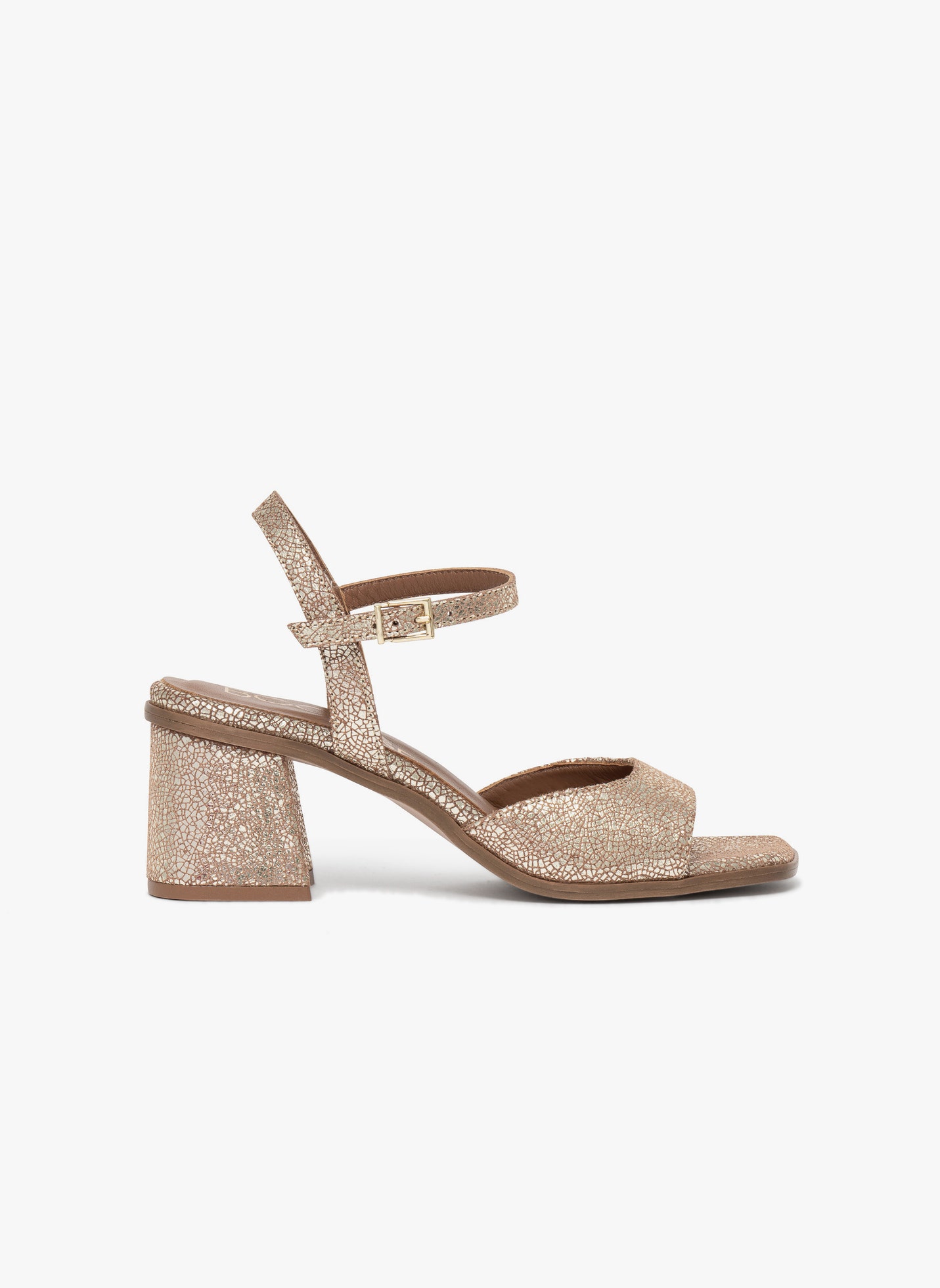 Sandales Talon Haut Bocage Doré - Taille 36, Talon 6 Cm, Style T-strap élégant - Occasion Bon état