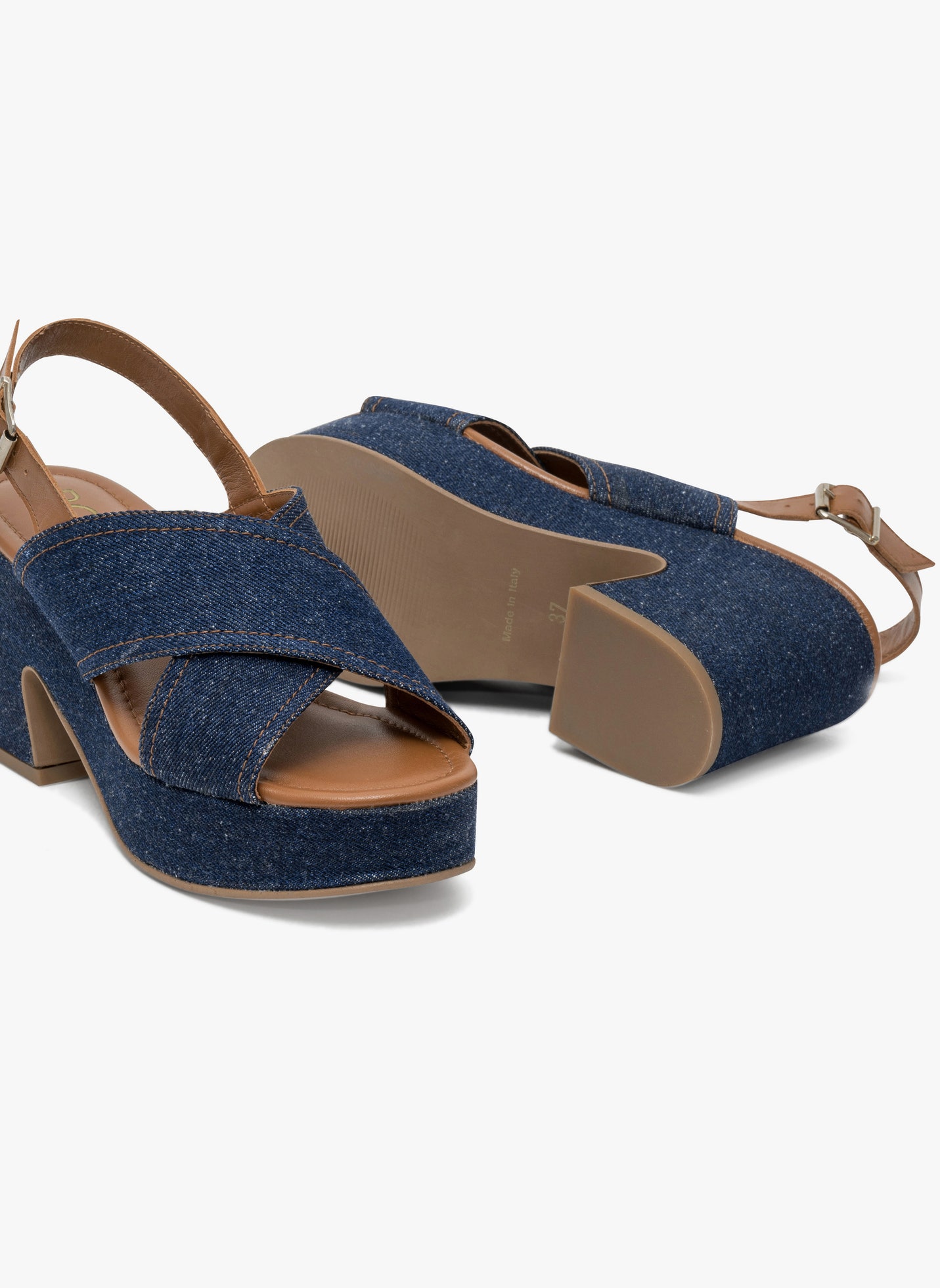 Sandales Sandale À Talon PLUMA Denim bleu Bocage Sandales Sandale À Talon PLUMA Denim bleu blue