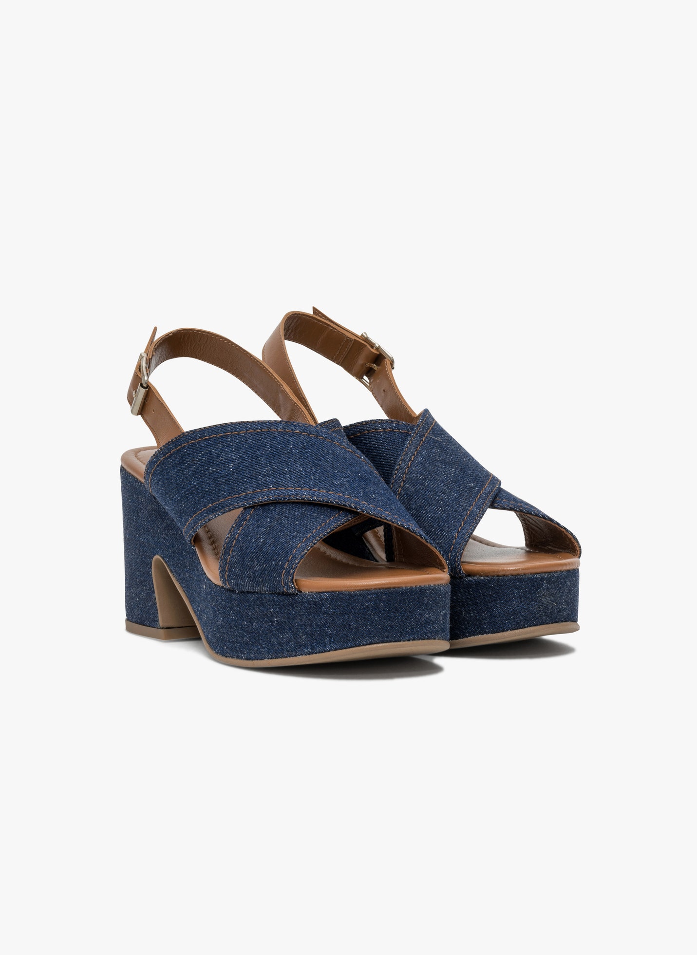 Sandales Sandale À Talon PLUMA Denim bleu Bocage Sandales Sandale À Talon PLUMA Denim bleu blue