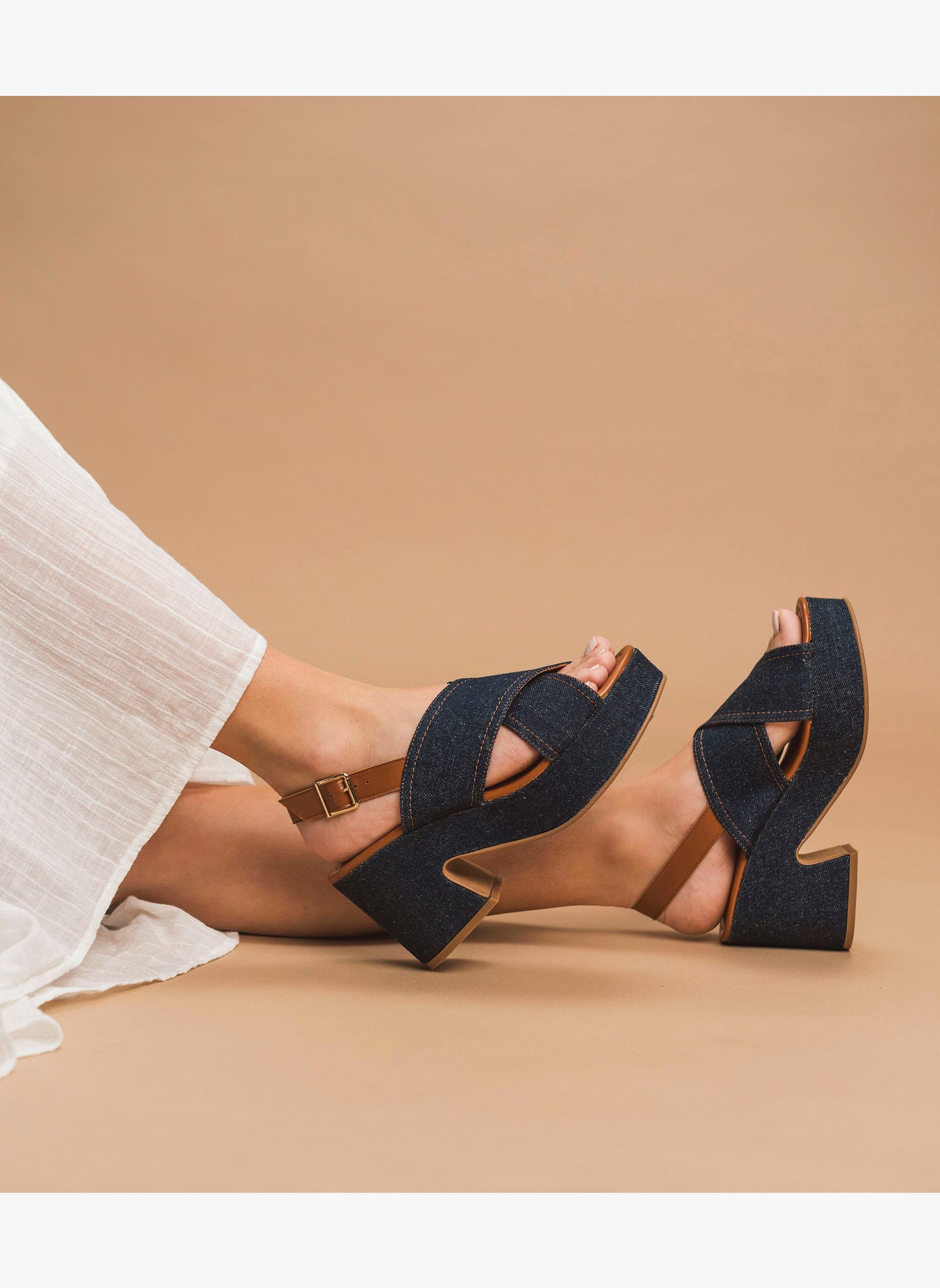 Sandales Sandale À Talon PLUMA Denim bleu Bocage Sandales Sandale À Talon PLUMA Denim bleu blue