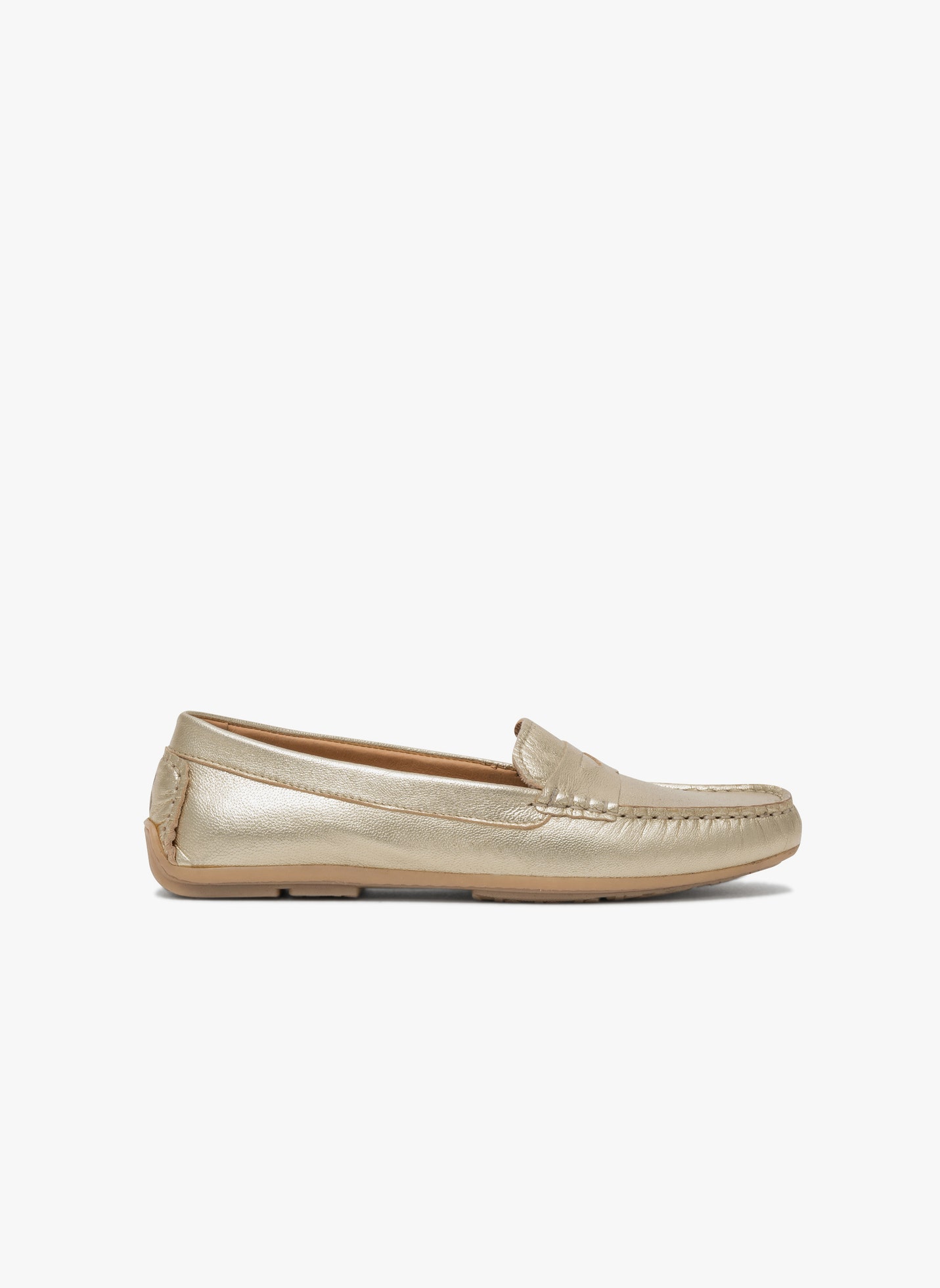 Mocassins Femme Augusta Dorés Cuir Souple - Confort Semelle Latex Gioseppo