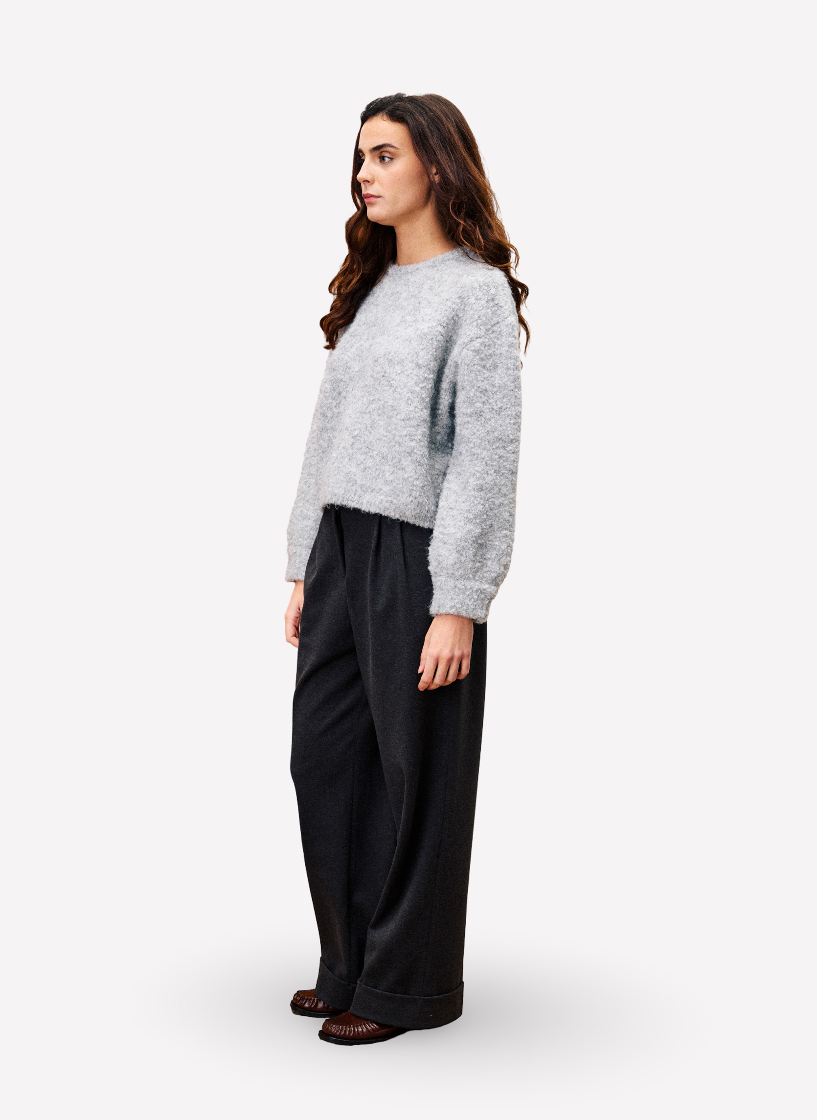 Pull Fille Lulurain Fair Isle, Gris, 7 Ans - Occasion Parfait état, Motif Jacquard