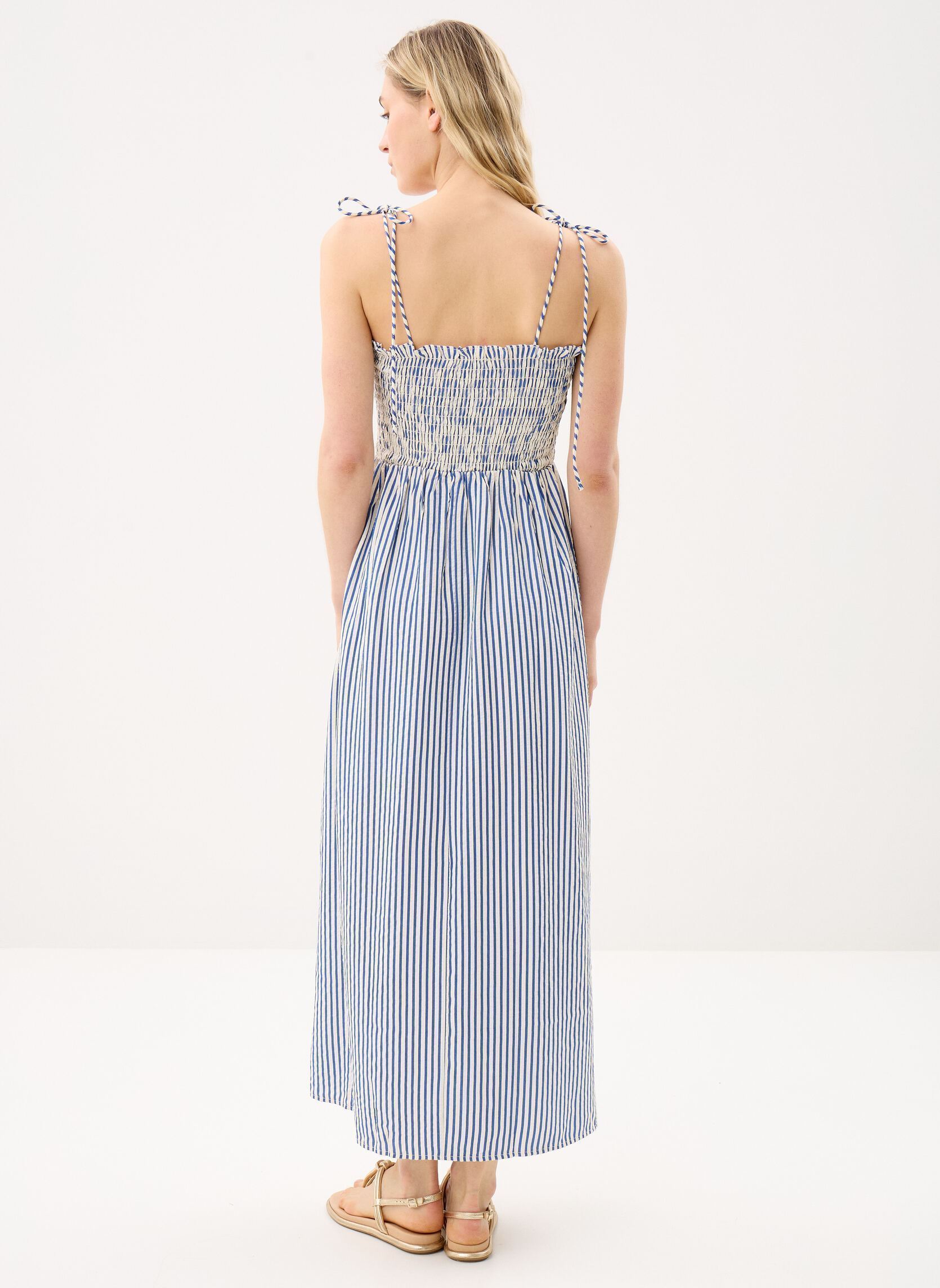 Robes longues RSALY femme bleu MADE BY Robes longues RSALY femme bleu IMP_TRANSAT STRIPES_BLEU