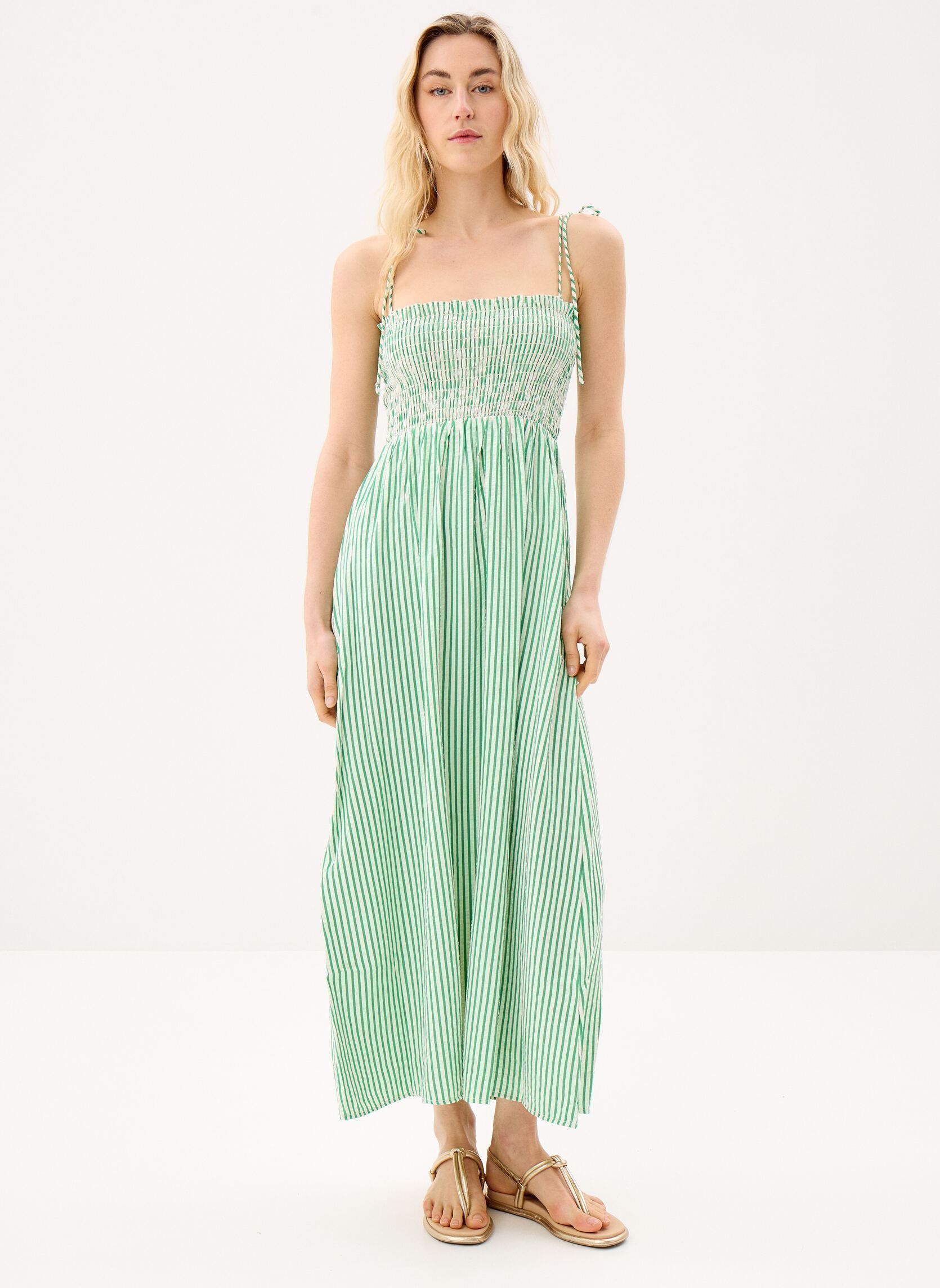 Lange Kleider RSALY damen grün MADE BY Lange Kleider RSALY damen grün IMP_TRANSAT STRIPES_VERT