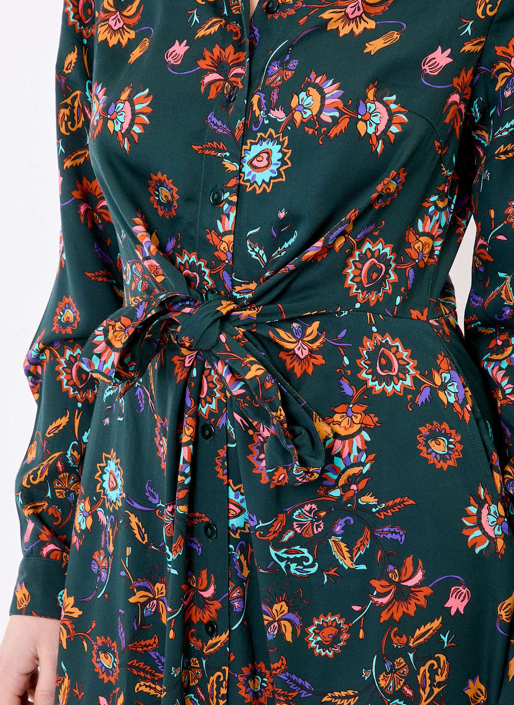 Robe Midi Fluide Surkana - Motif Vintage, Sans Manches - Taille 38 Bleu - Viscose - Neuf Avec étiquettes