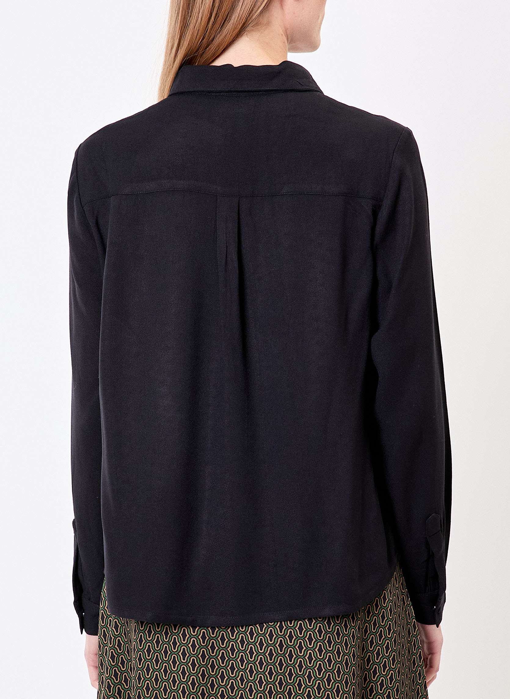 Chemises Chemisier fluide droit MARGE femme noir Princesse Nomade Chemises Chemisier fluide droit MARGE femme noir Noir