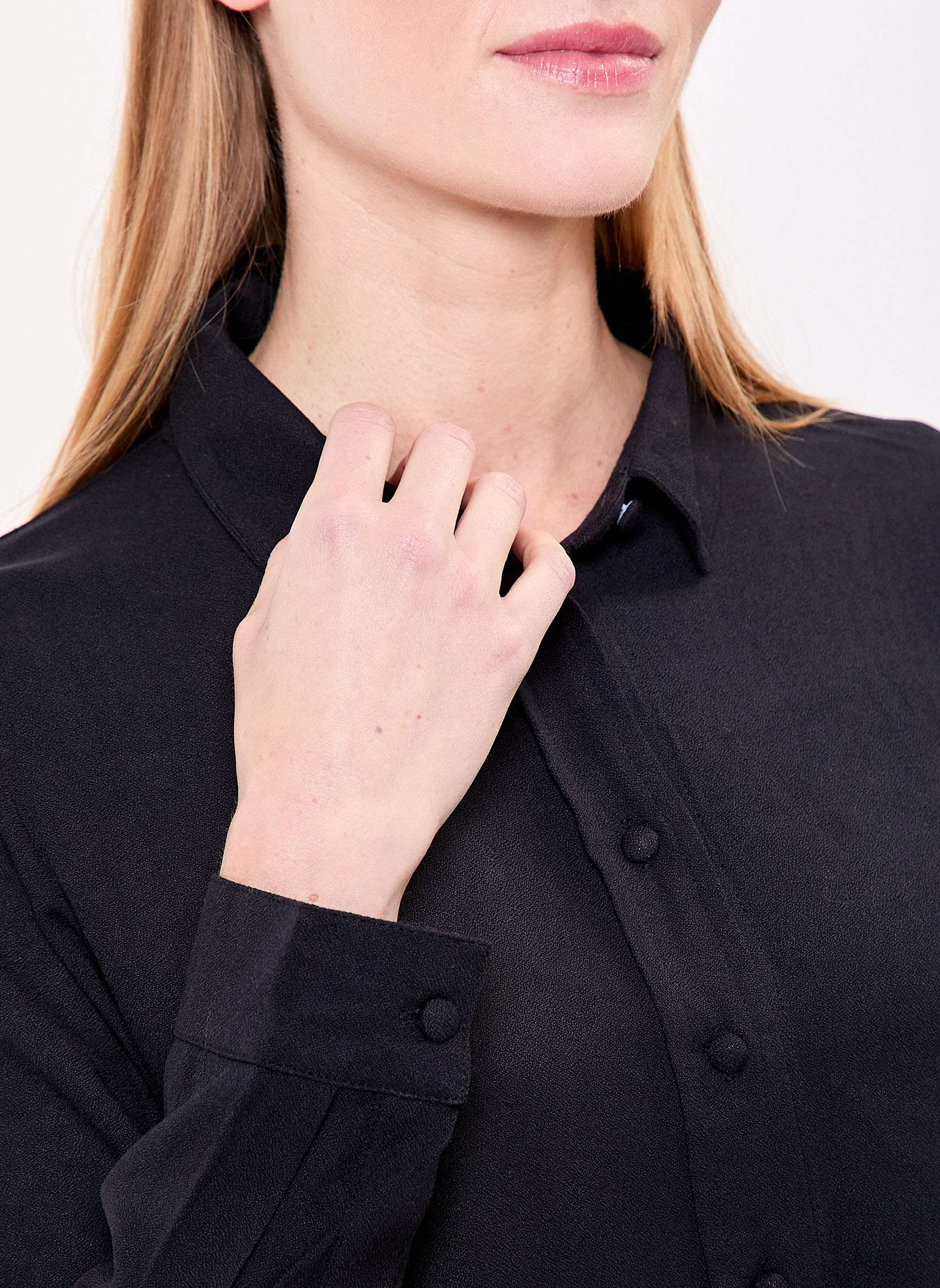 Chemises Chemisier fluide droit MARGE femme noir Princesse Nomade Chemises Chemisier fluide droit MARGE femme noir Noir