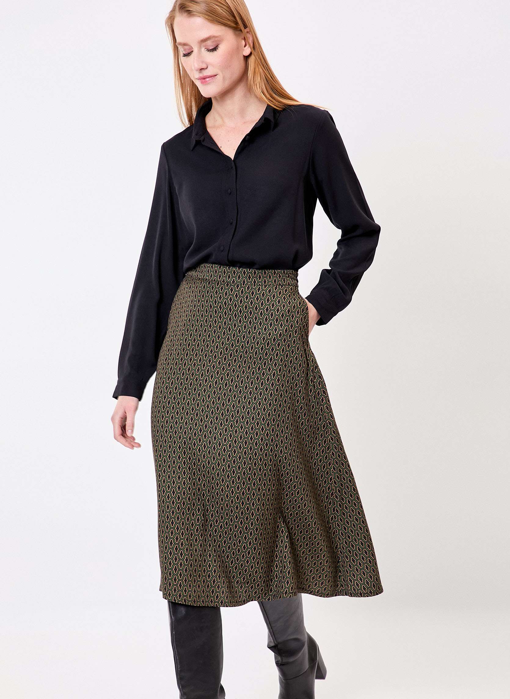 Chemises Chemisier fluide droit MARGE femme noir Princesse Nomade Chemises Chemisier fluide droit MARGE femme noir Noir