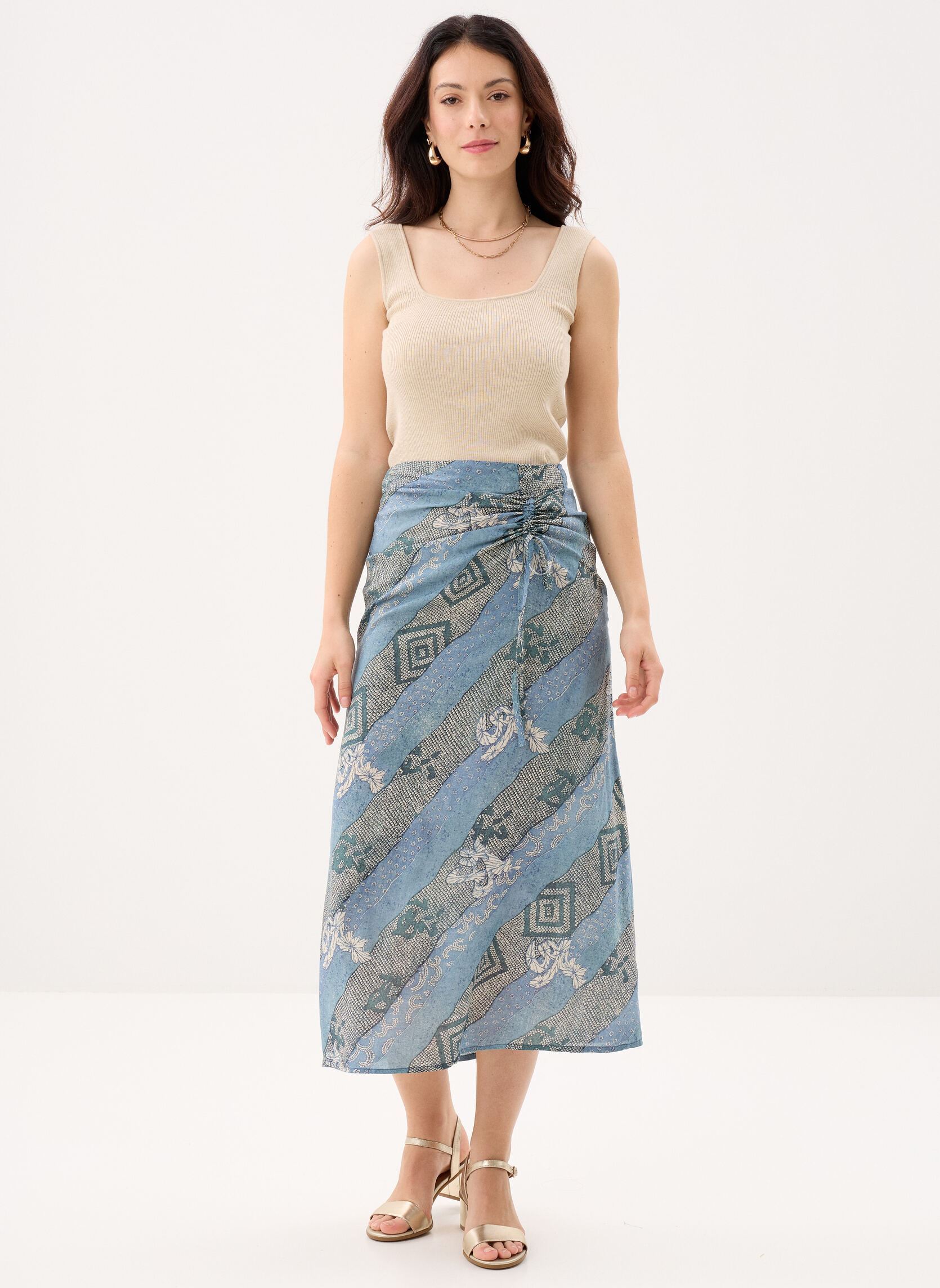 Midi-Röcke Nara damen blau Maison Hotel Midi-Röcke Nara damen blau Indigo Bloom