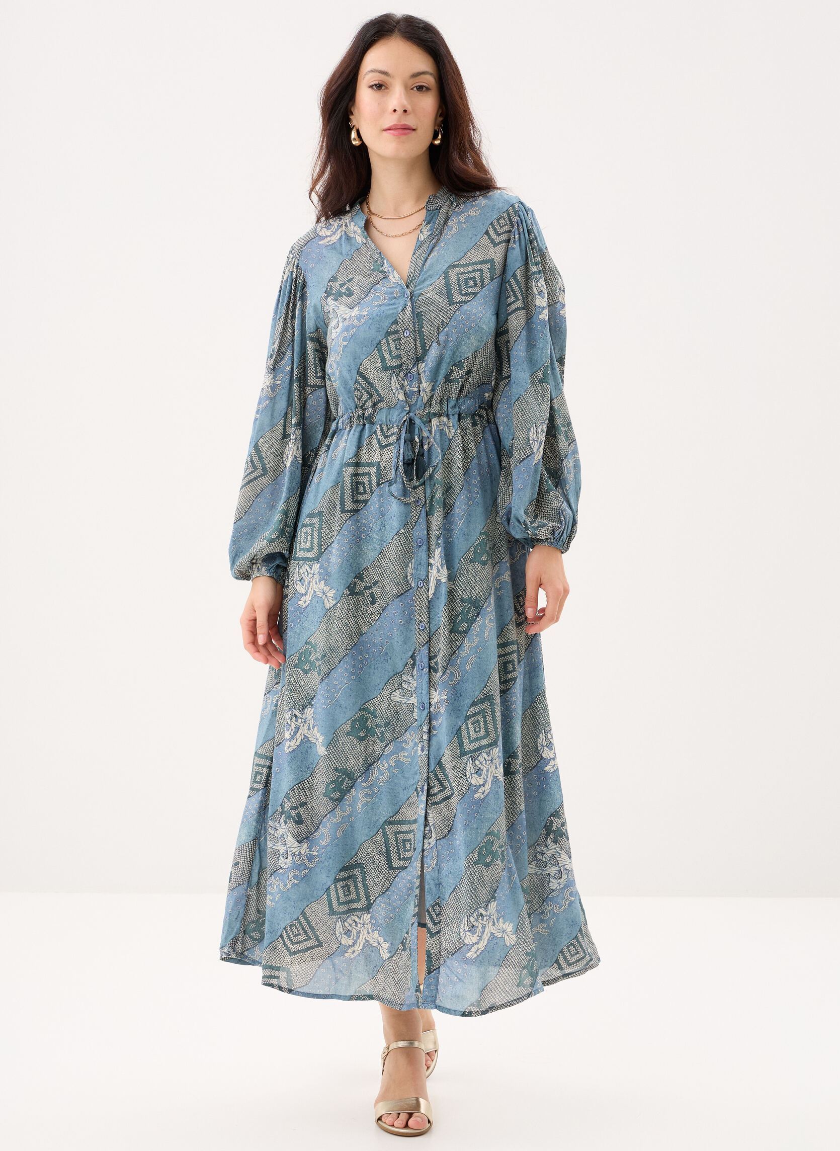 Jurken Noor dames blauw Maison Hotel Jurken Noor dames blauw Indigo Bloom