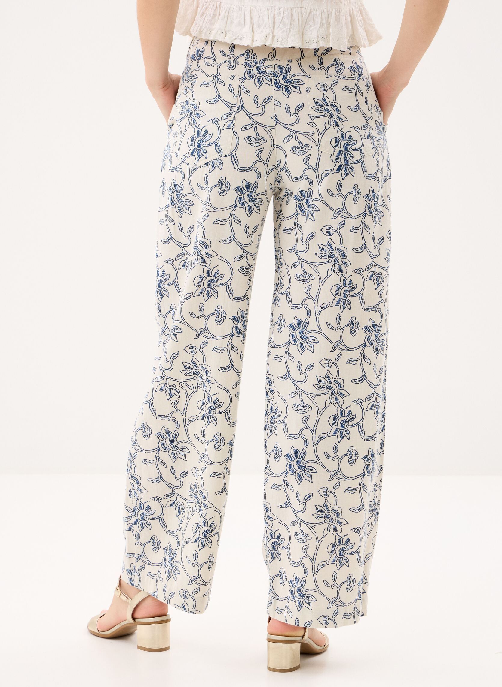 Pantalons larges Simone femme blanc Maison Hotel Pantalons larges Simone femme blanc White Fuji