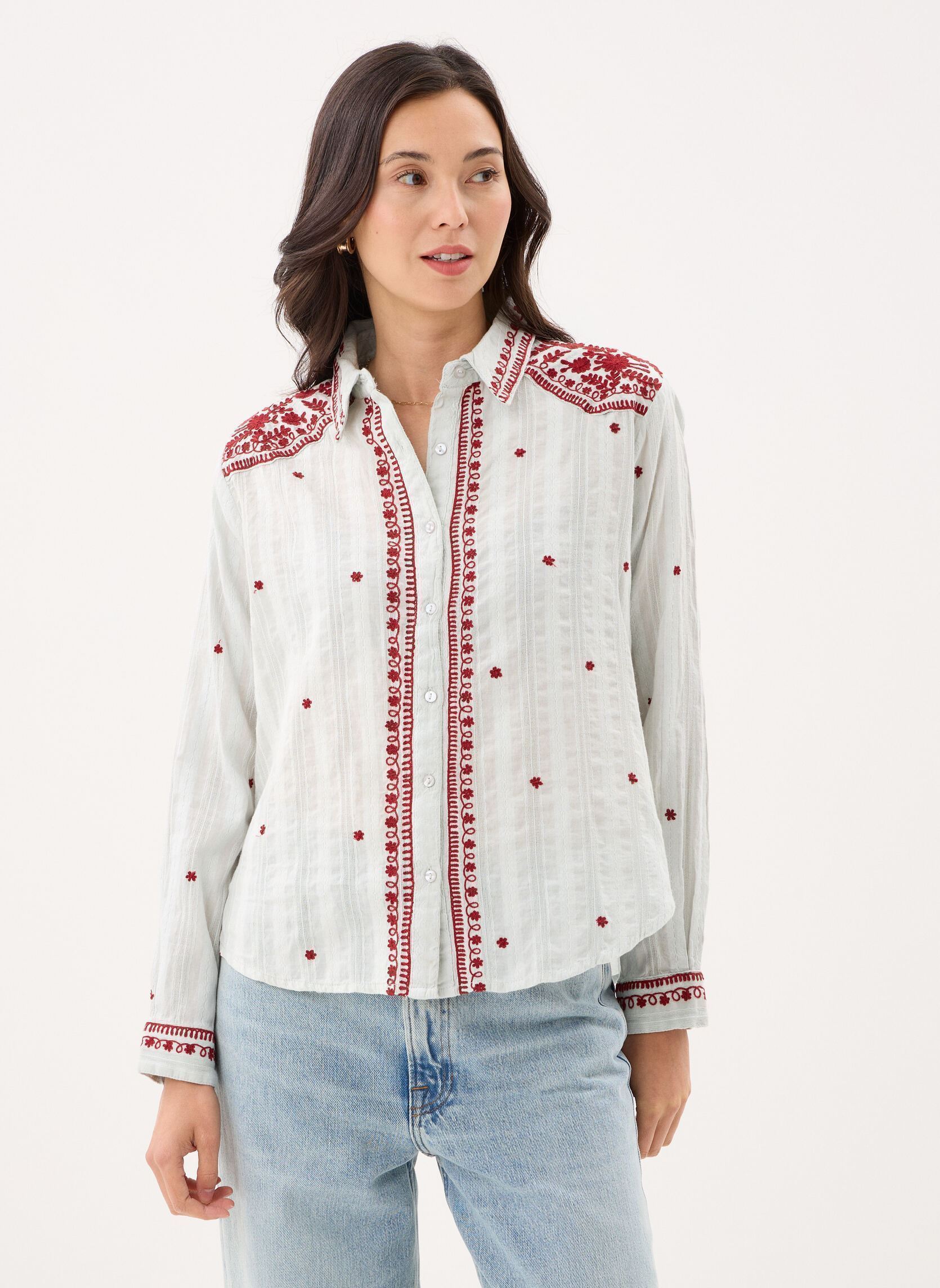 Chemises Salinger femme blanc Maison Hotel Chemises Salinger femme blanc Blue Paprika