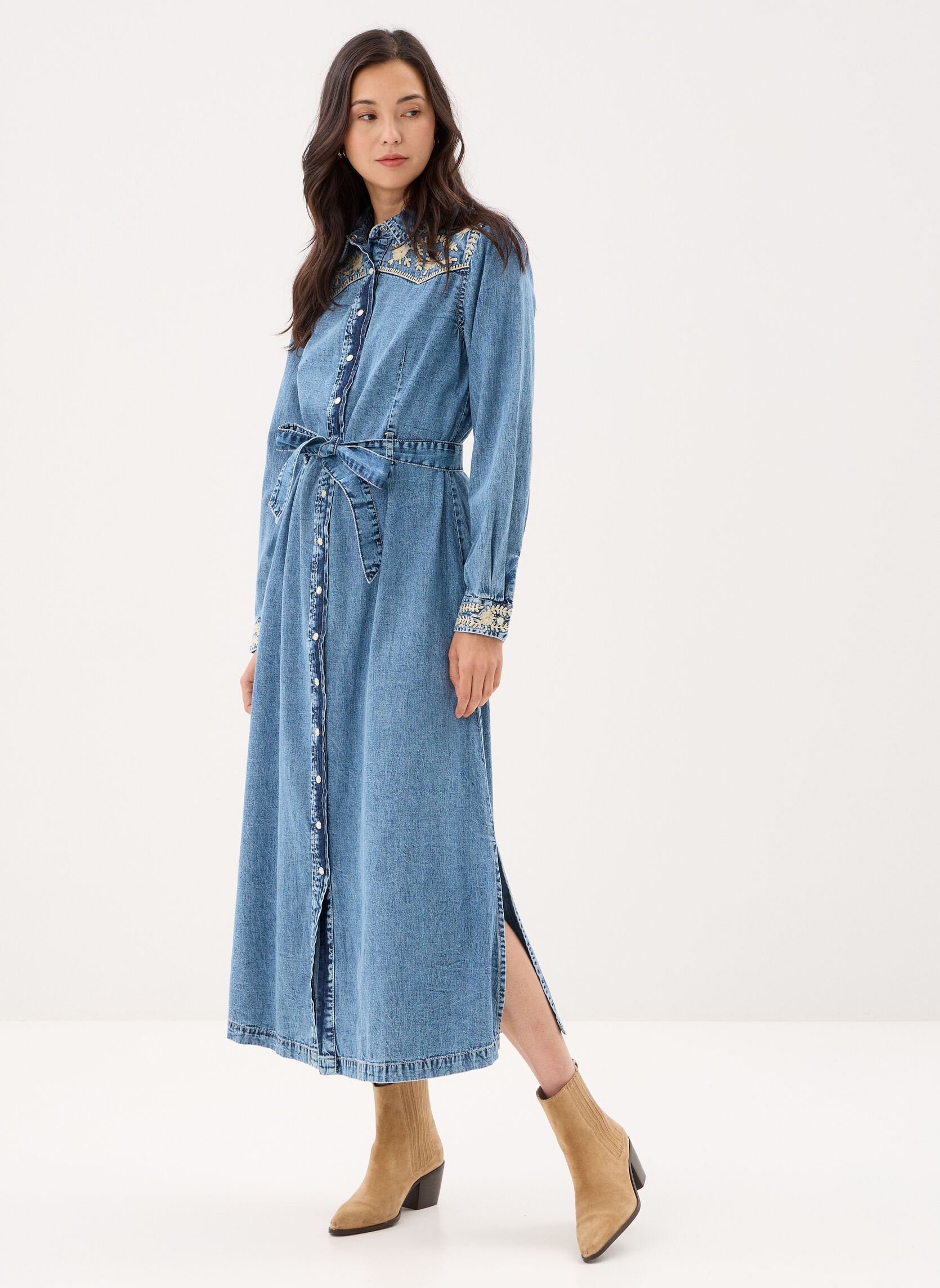 Robes longues Amelia robe femme bleu Maison Hotel Robes longues Amelia robe femme bleu Blue haze