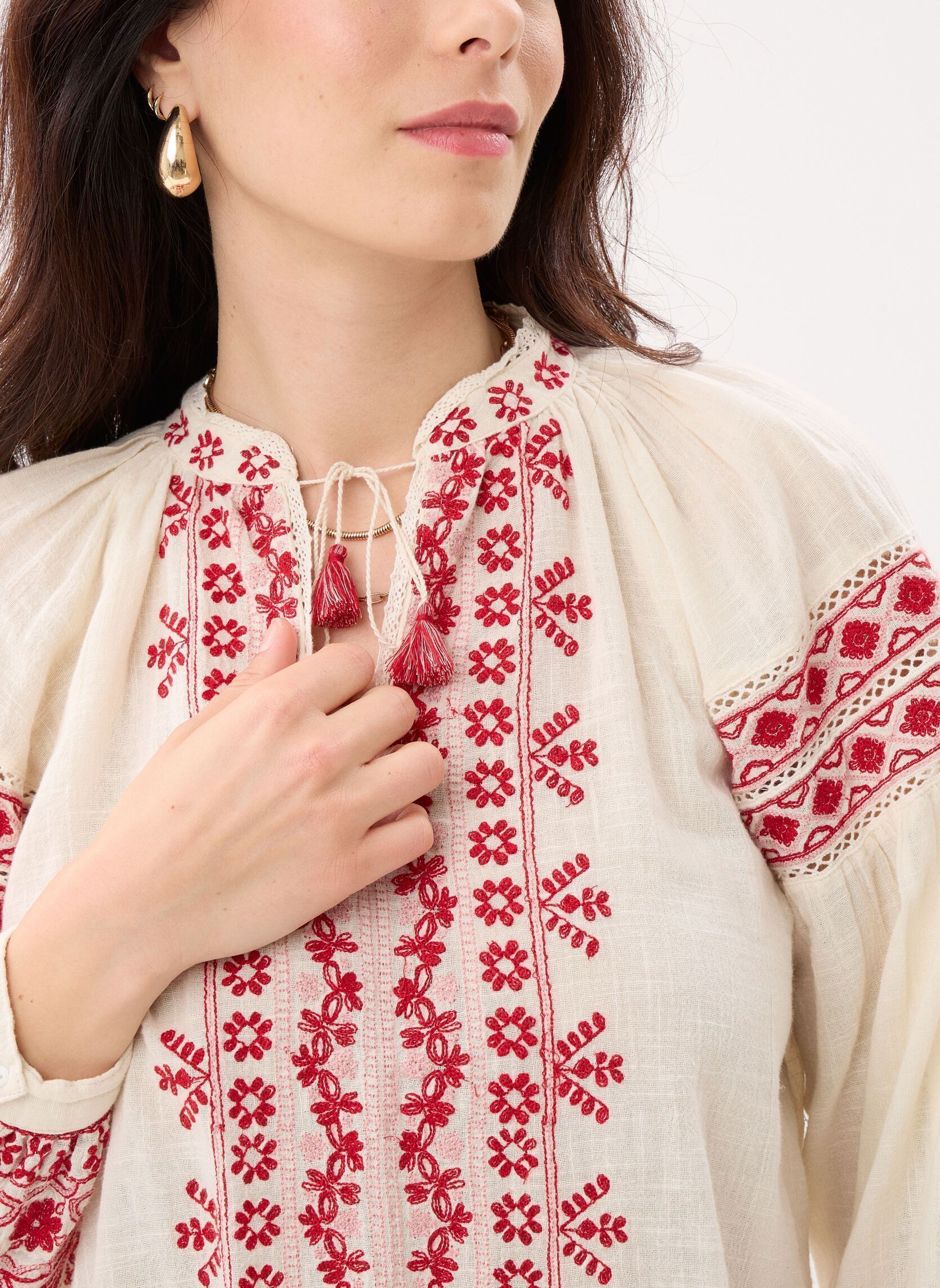 Blouses Antonella dames wit Maison Hotel Blouses Antonella dames wit CRANBERRY