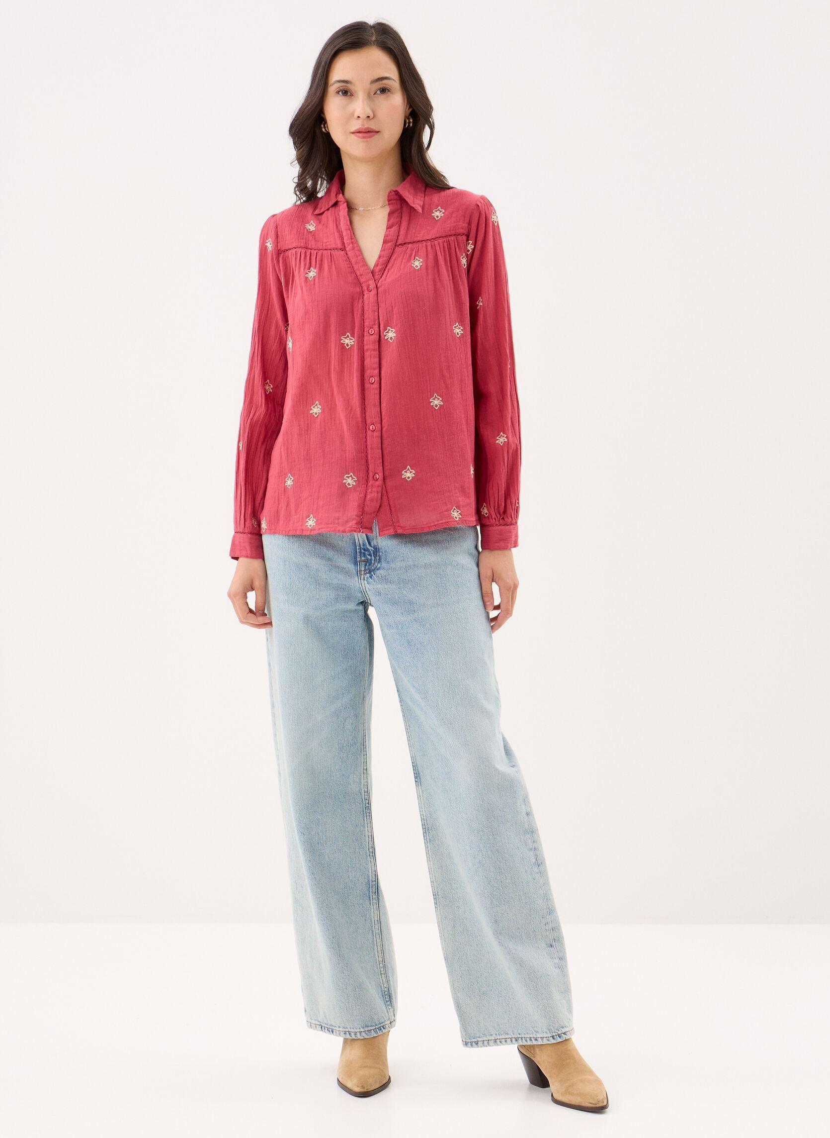 Hemden Rani dames rood Maison Hotel Hemden Rani dames rood Raspberry