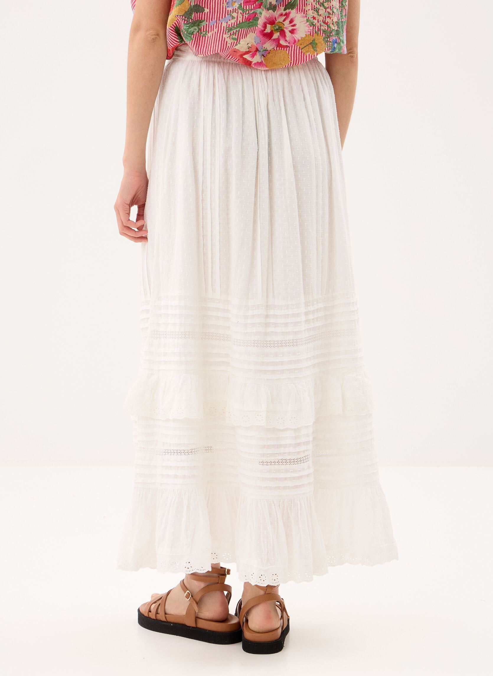 Jupes mi-longues Allegra femme blanc Maison Hotel Jupes mi-longues Allegra femme blanc Moonstone