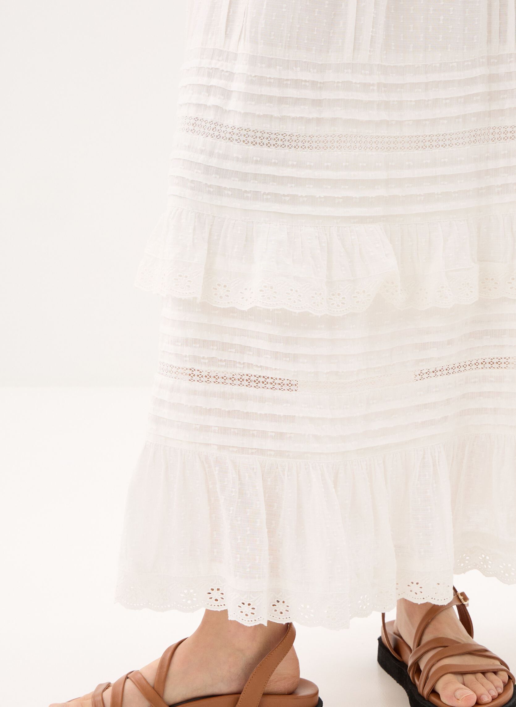 Jupes mi-longues Allegra femme blanc Maison Hotel Jupes mi-longues Allegra femme blanc Moonstone