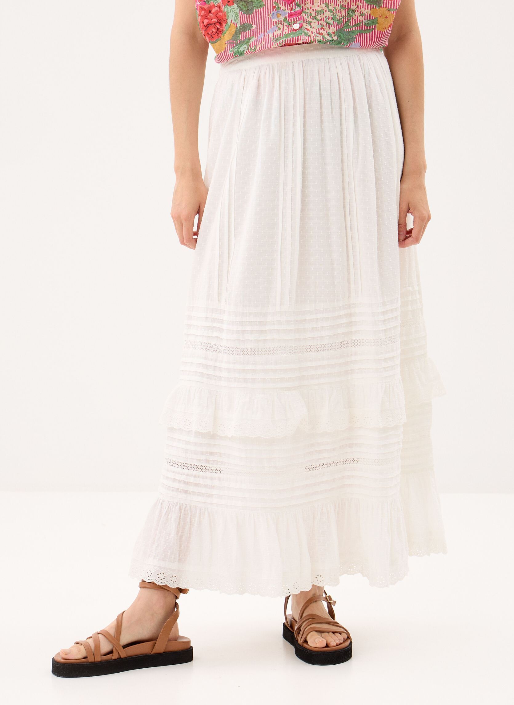 Jupes mi-longues Allegra femme blanc Maison Hotel Jupes mi-longues Allegra femme blanc Moonstone