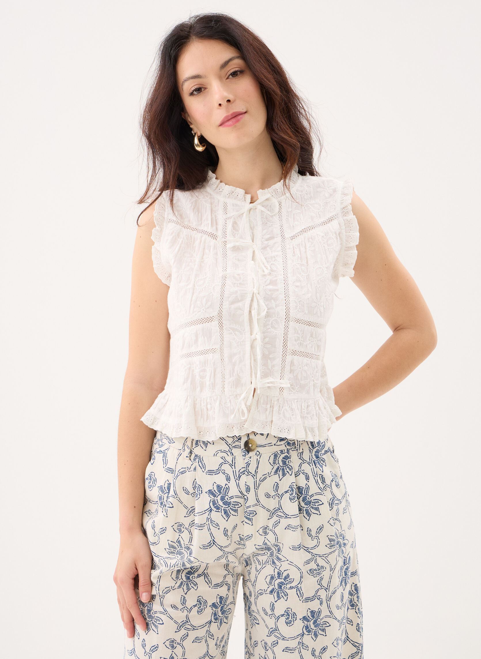 Tops Camila damen weiß Maison Hotel Tops Camila damen weiß Full Moon