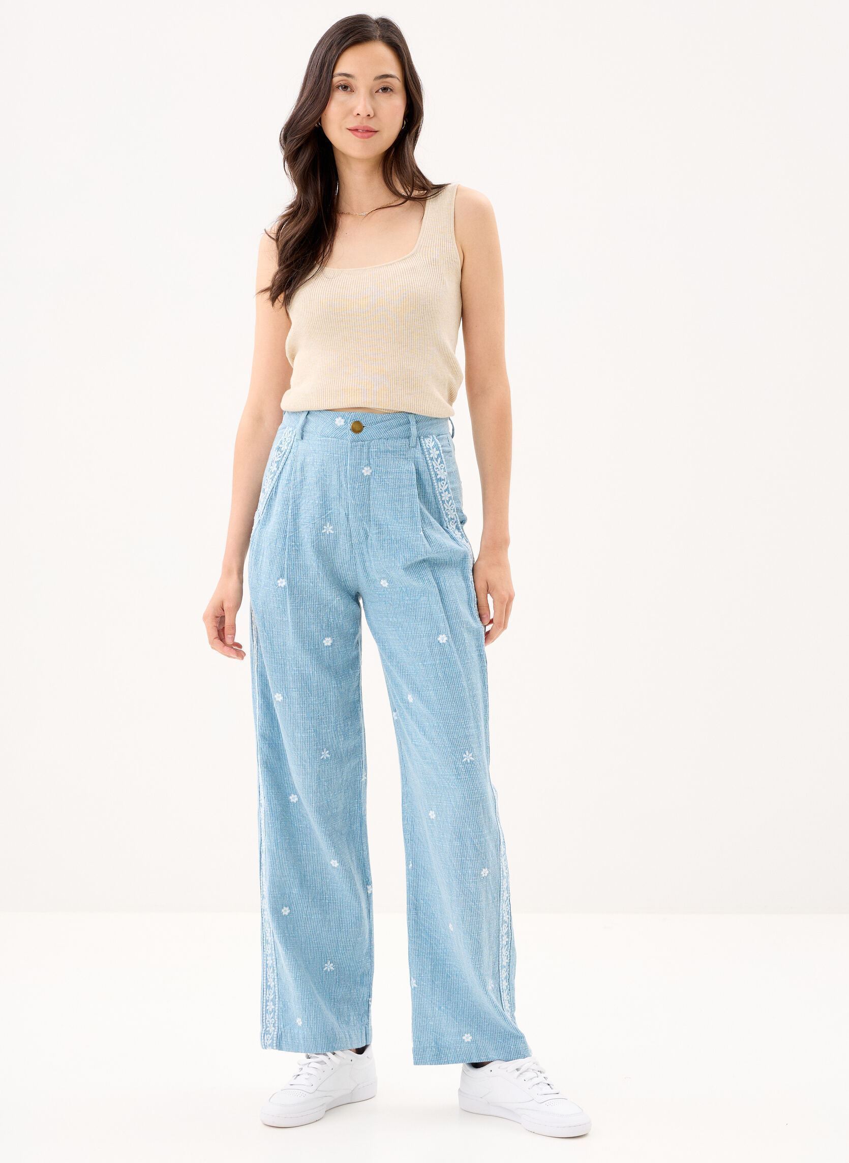 Straight Leg Hosen Karma damen blau Maison Hotel Straight Leg Hosen Karma damen blau Nomad Blue