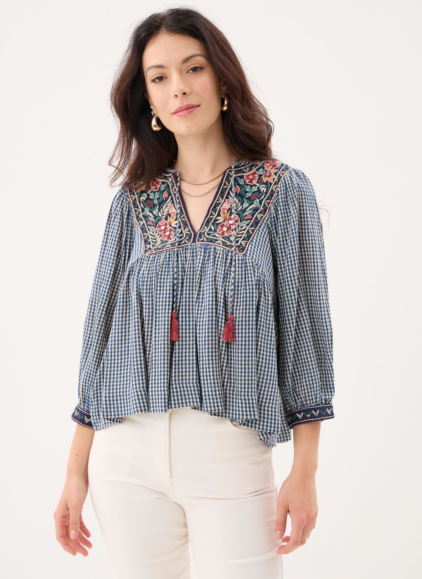 Blusen April damen blau Maison Hotel Blusen April damen blau Bleu Picnic