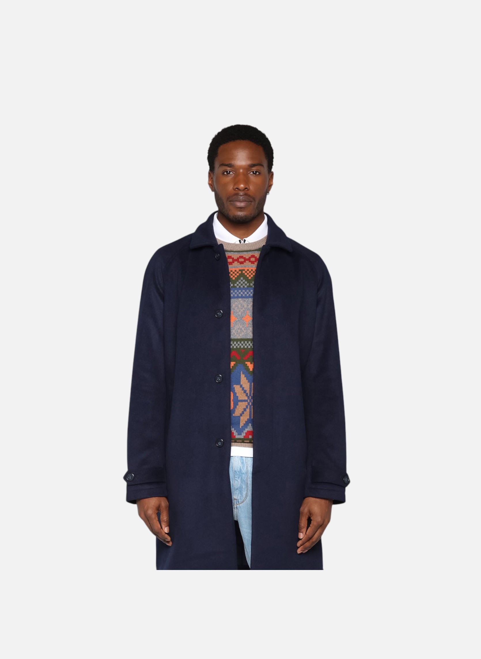 Manteaux longs Manteau Dante bleu foncé en laine homme bleu Serge Blanco Manteaux longs Manteau Dante bleu foncé en laine homme bleu dark_blue