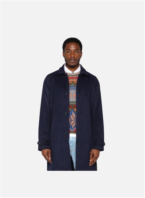 Serge Blanco Manteaux longs Manteau Dante bleu foncé en laine homme bleu