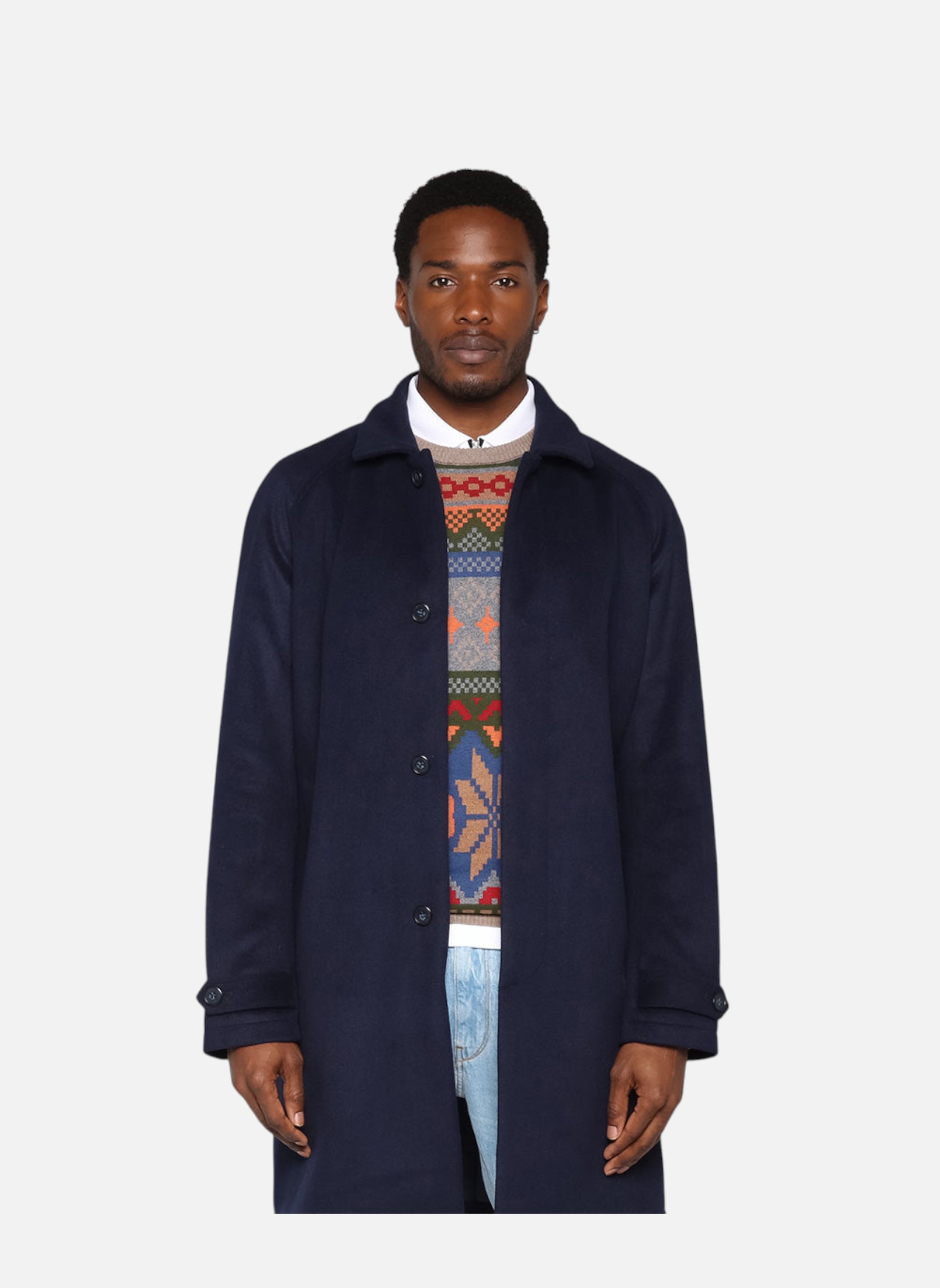 Manteaux longs Manteau Dante bleu foncé en laine homme bleu Serge Blanco Manteaux longs Manteau Dante bleu foncé en laine homme bleu dark_blue