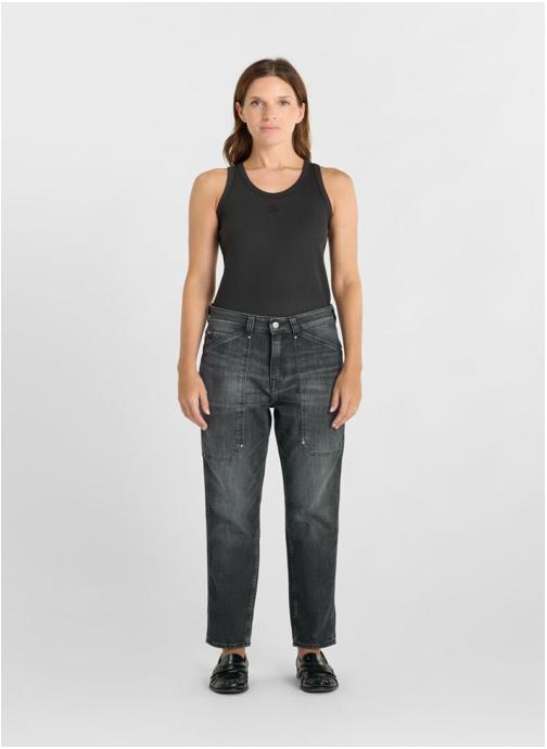 Le temps des cerises Jeans droit Jeans loose Black femme noir