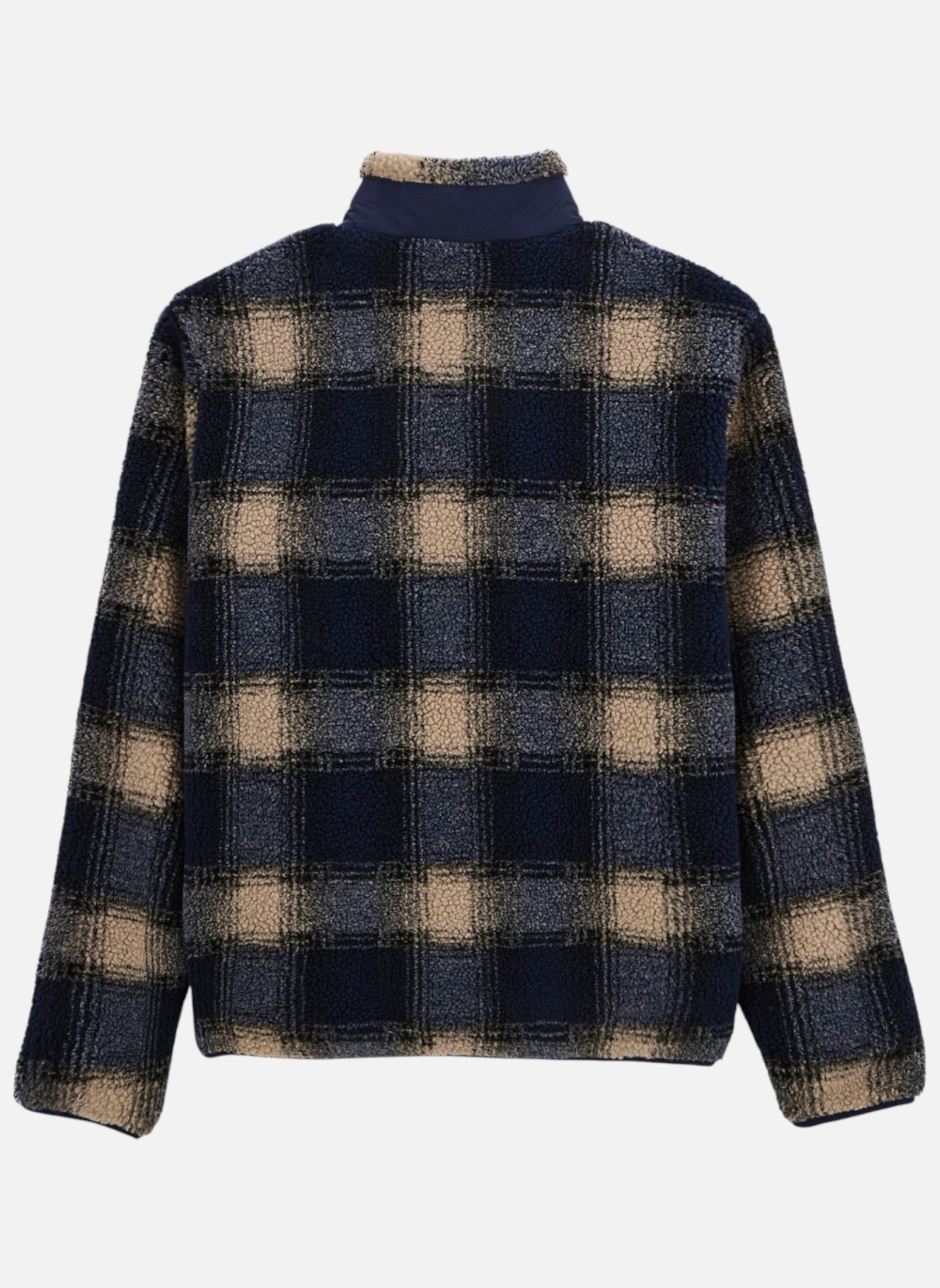 Veste Polaire Toronto Serge Blanco à Carreaux Bleue – Mode Homme, Zip Caché, Coupe Ajustée, Col Montant