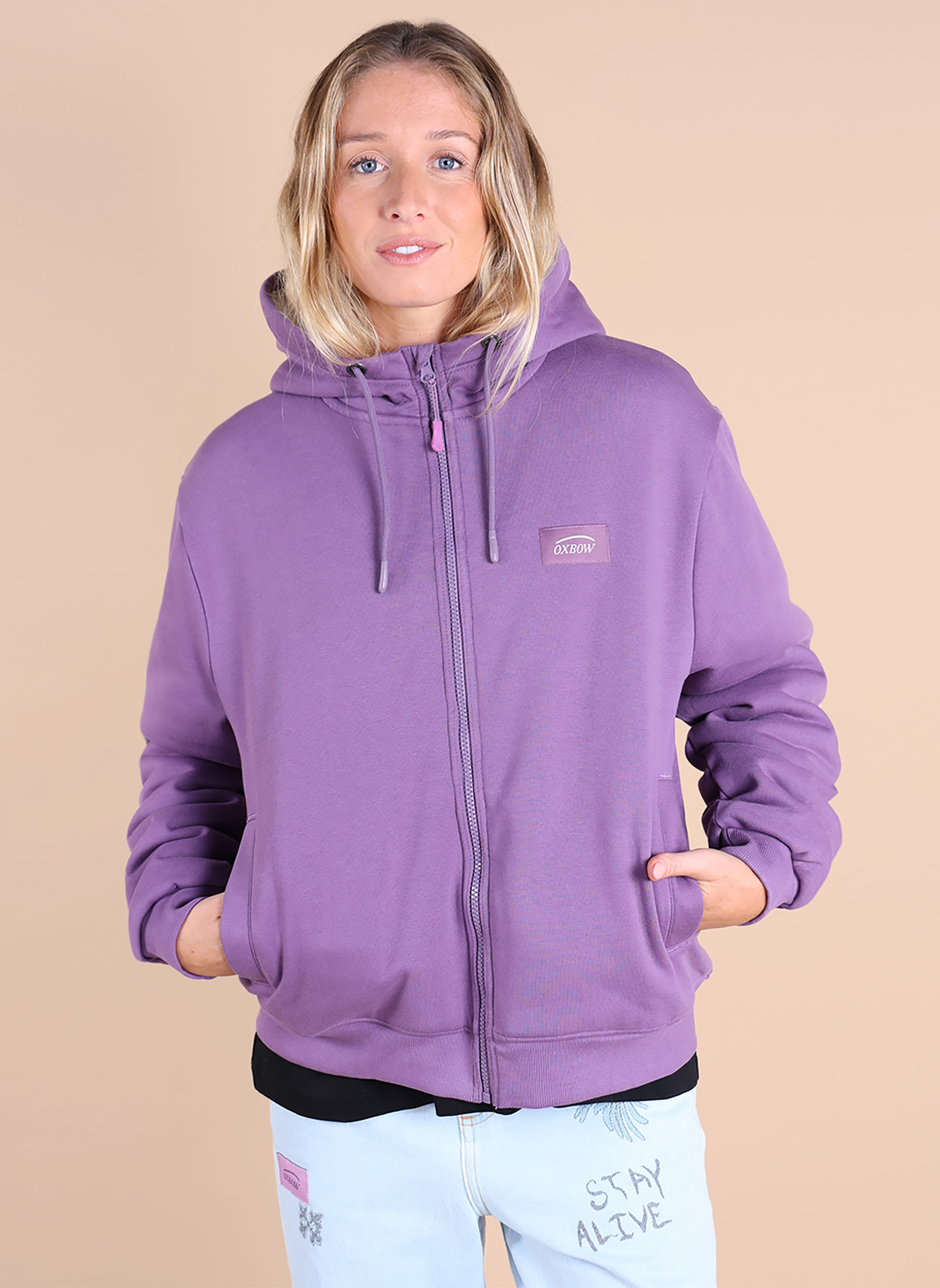 Sweat à Capuche Fille Old Navy - Gris Foncé Taille 8 - Doublure Sherpa Violette - NEUF