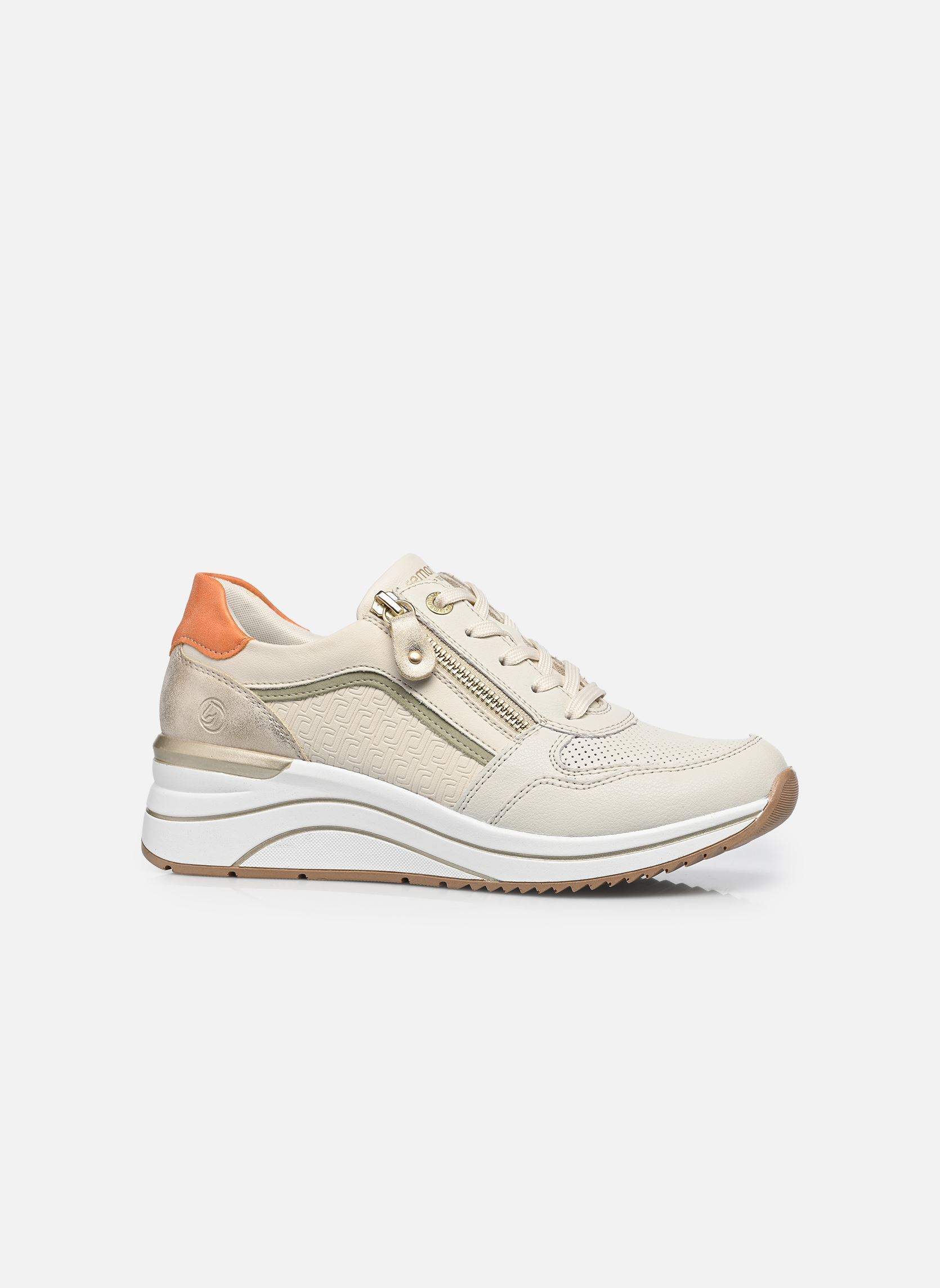 Sleehak sneakers D0T10 dames wit Remonte Sleehak sneakers D0T10 dames wit OFFWHITE/PORZELLAN/SALBEI/MUSC