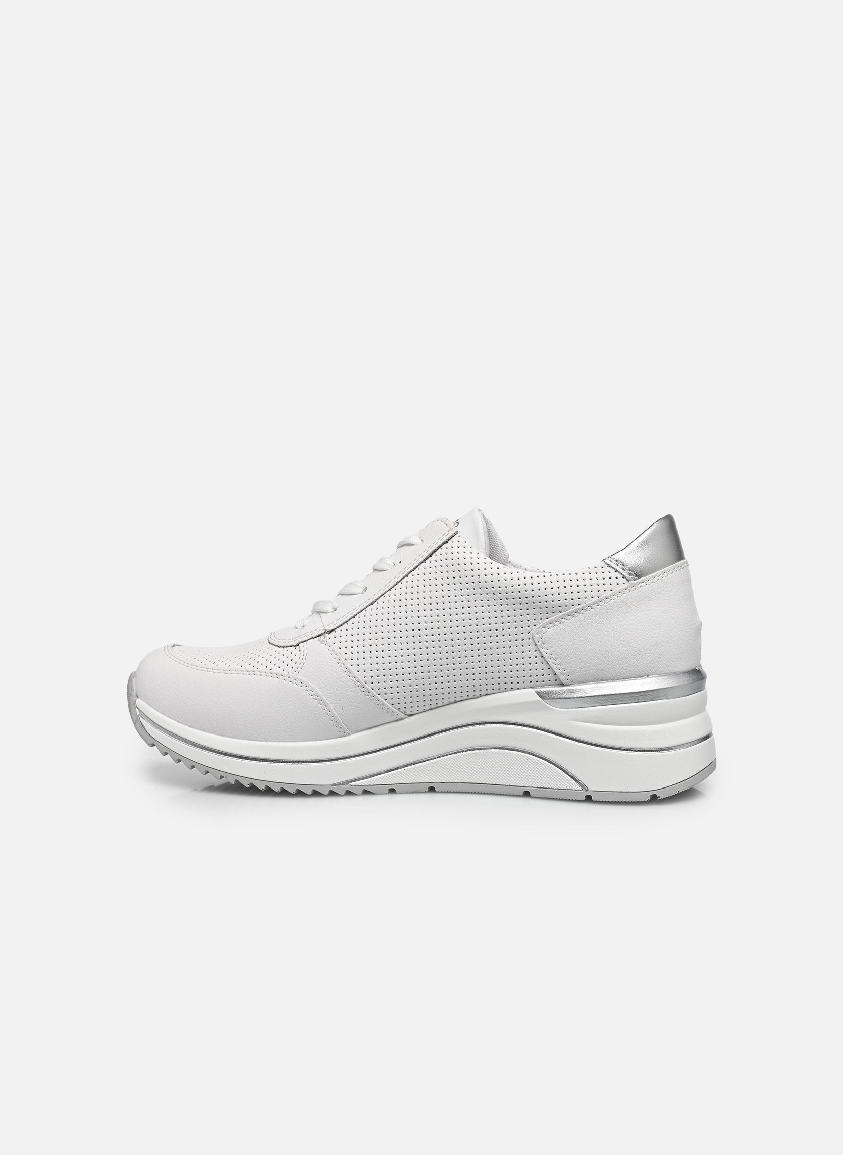 Baskets compensées D0T06 femme blanc Remonte Baskets compensées D0T06 femme blanc WEISS/WEISS/SILVER