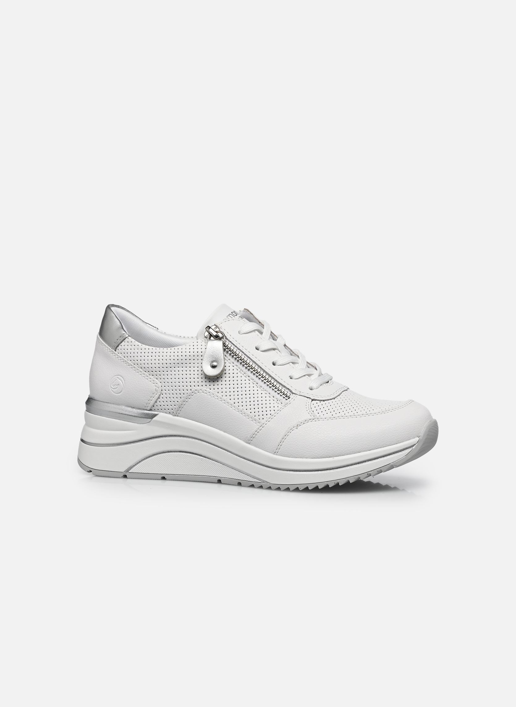 Baskets compensées D0T06 femme blanc Remonte Baskets compensées D0T06 femme blanc WEISS/WEISS/SILVER