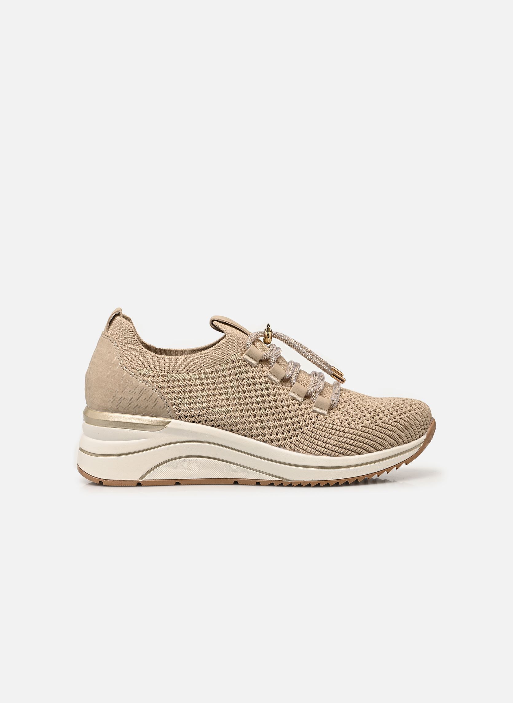 Sleehak sneakers D0T18 dames beige Remonte Sleehak sneakers D0T18 dames beige PEBBLE-GLAM/GINGER/ALLOY