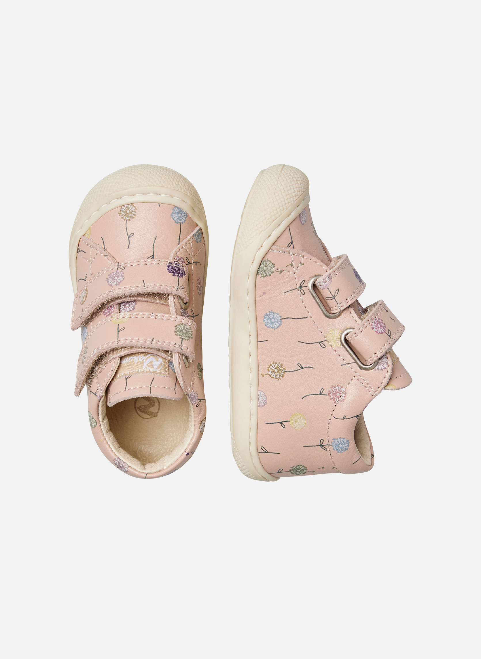 Naturino Cocoon VL Chaussures Premiers Pas Cuir - Semelle Caoutchouc, Scratch, Confort Bébé