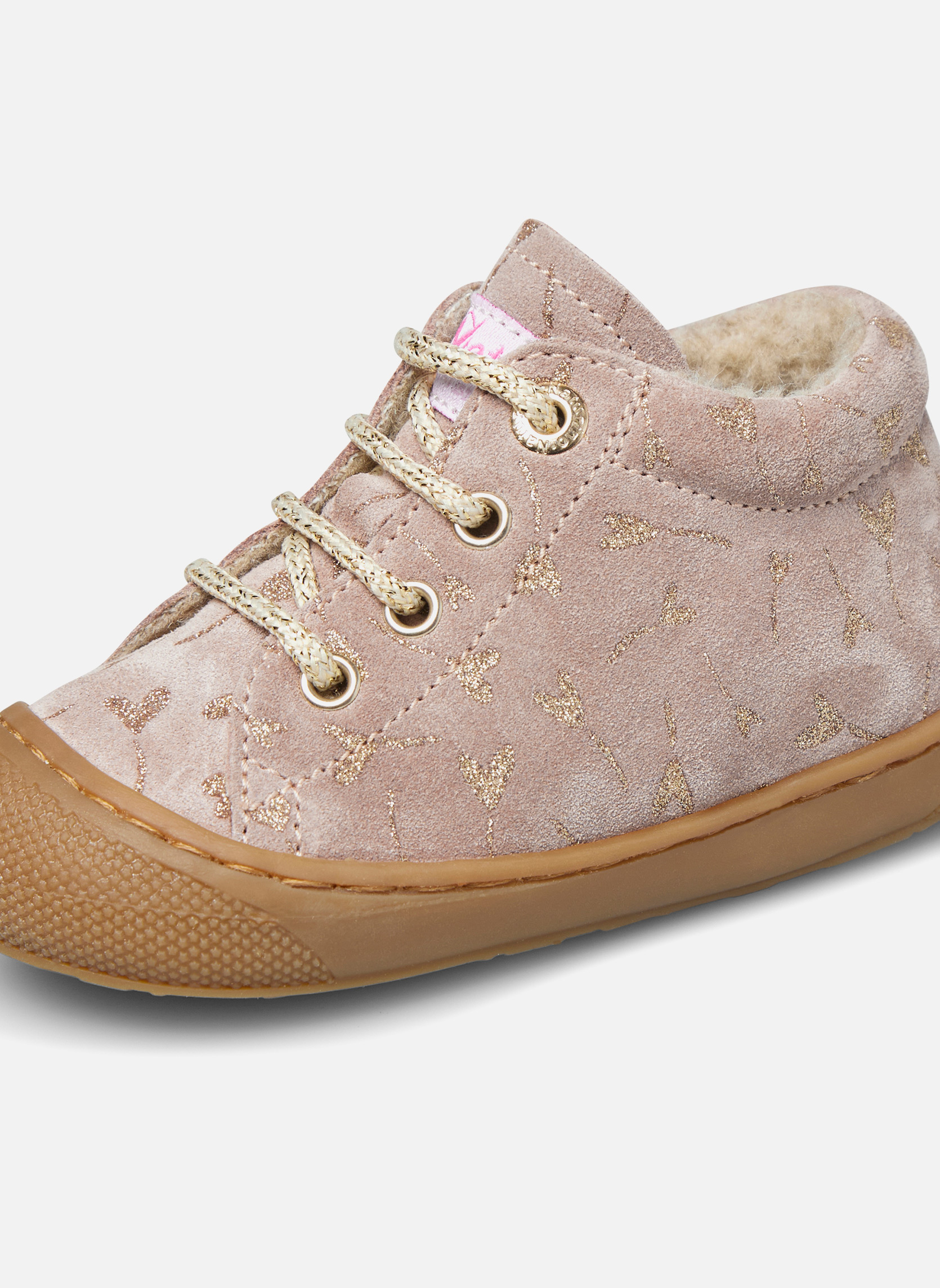 Naturino Cocoon Suede Glitter Rose - Aimée la fée - Chausseur enfants