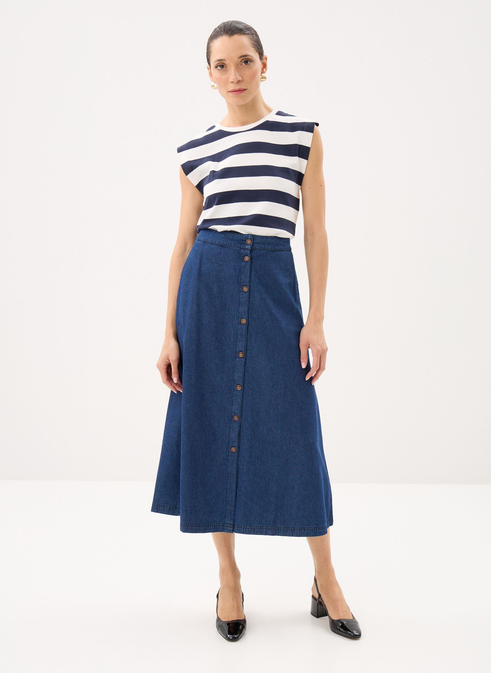 Jupes longues JDENIM-COROLLE femme bleu MADE BY Jupes longues JDENIM-COROLLE femme bleu DENIM BRUT