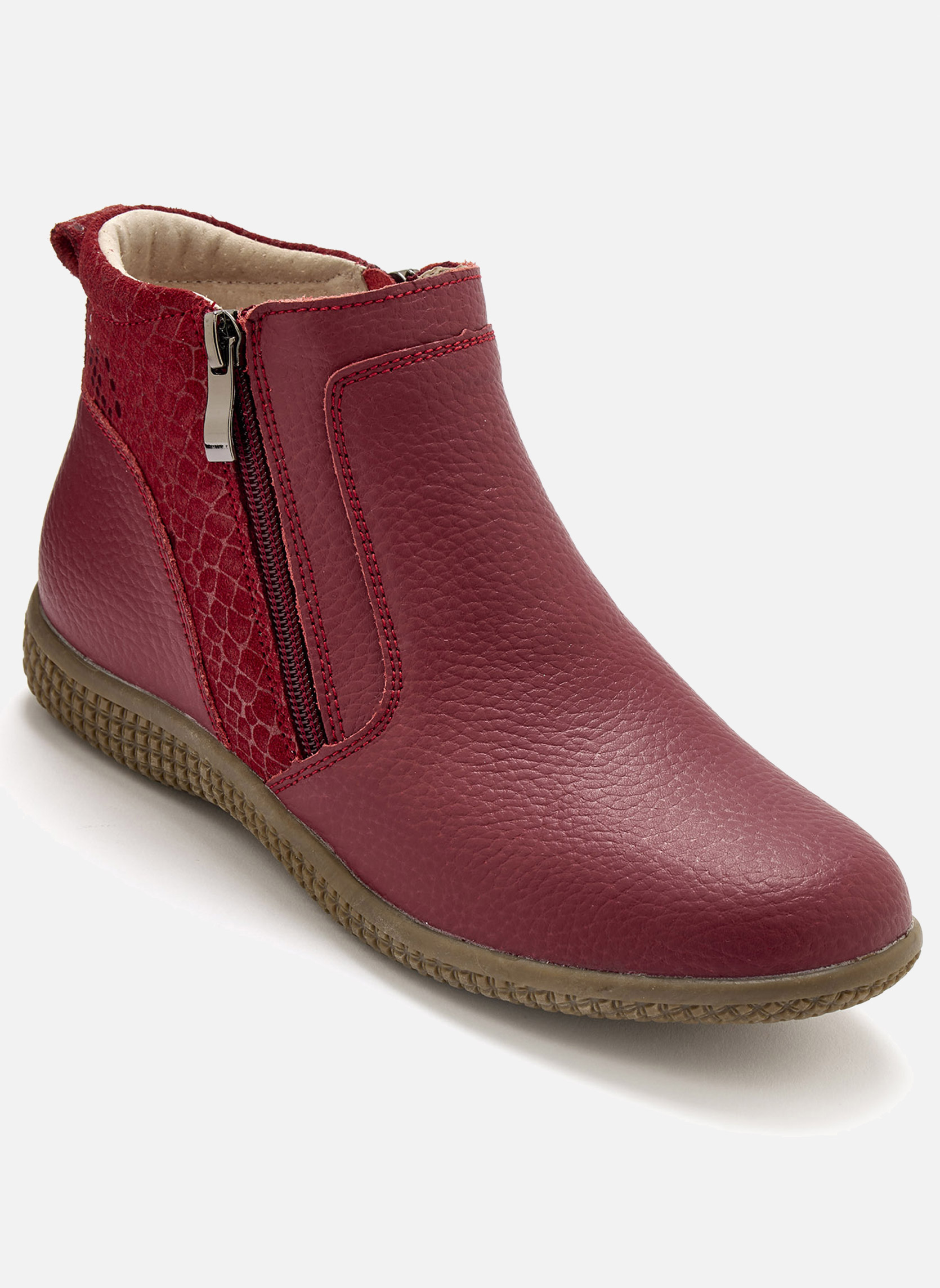 Pediconfort Stivali Donna Doppia Zip: Pelle, Tacco A Blocco, Larghezza Media - 6