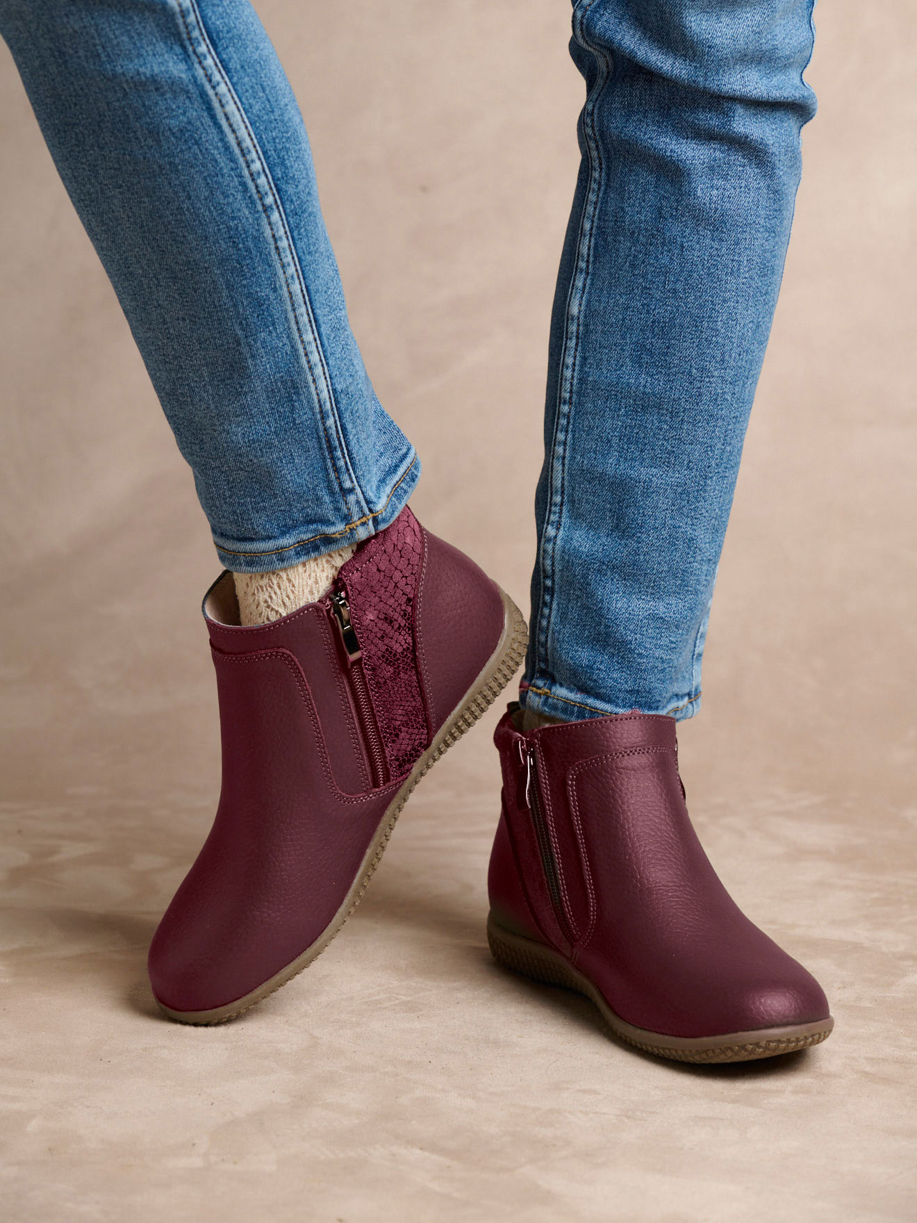 Pediconfort Stivali Donna Doppia Zip - Pelle Morbida E Tacco Comodo