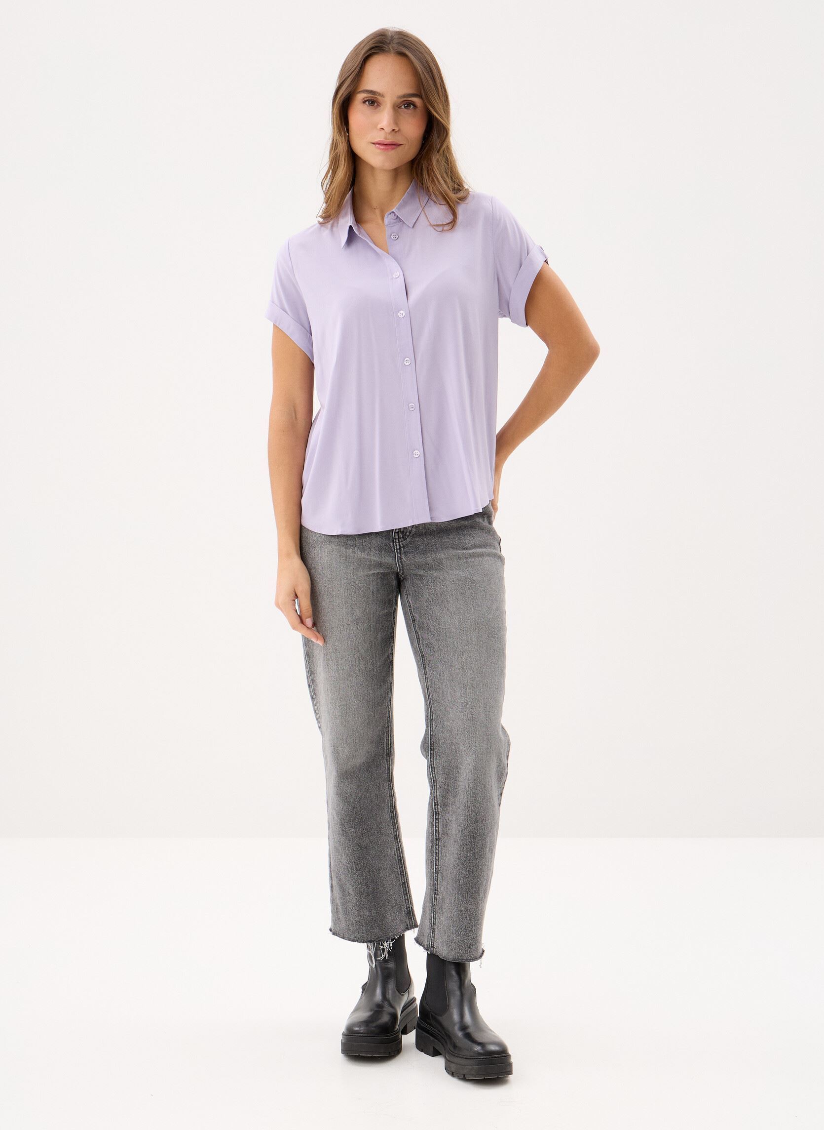 Kurzarm-Hemden Majan ss shirt 9942 damen violett Samsoe Samsoe Kurzarm-Hemden Majan ss shirt 9942 damen violett WISTERIA